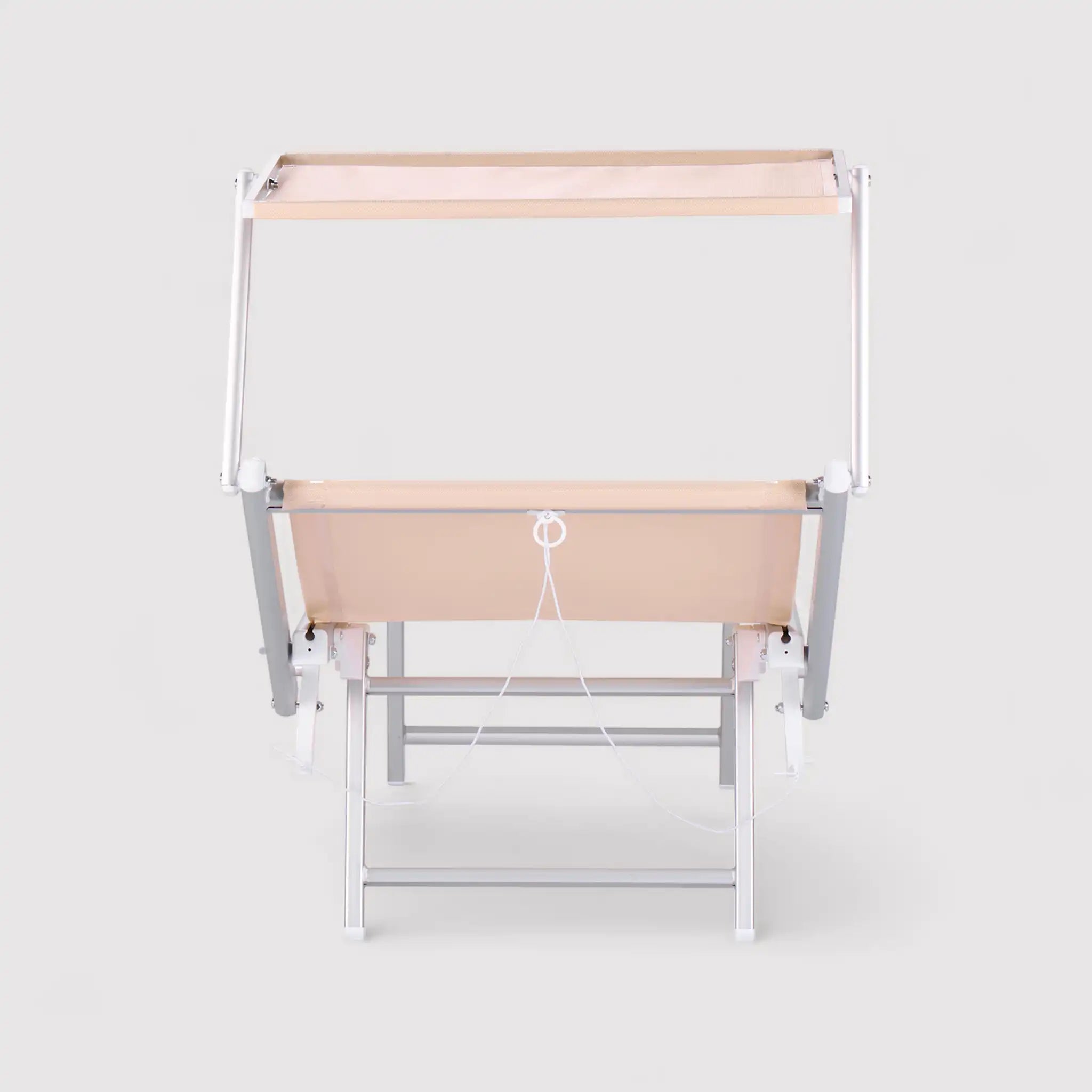 Jambul - Sdraio pieghevole beige con poggiatesta reclinabile