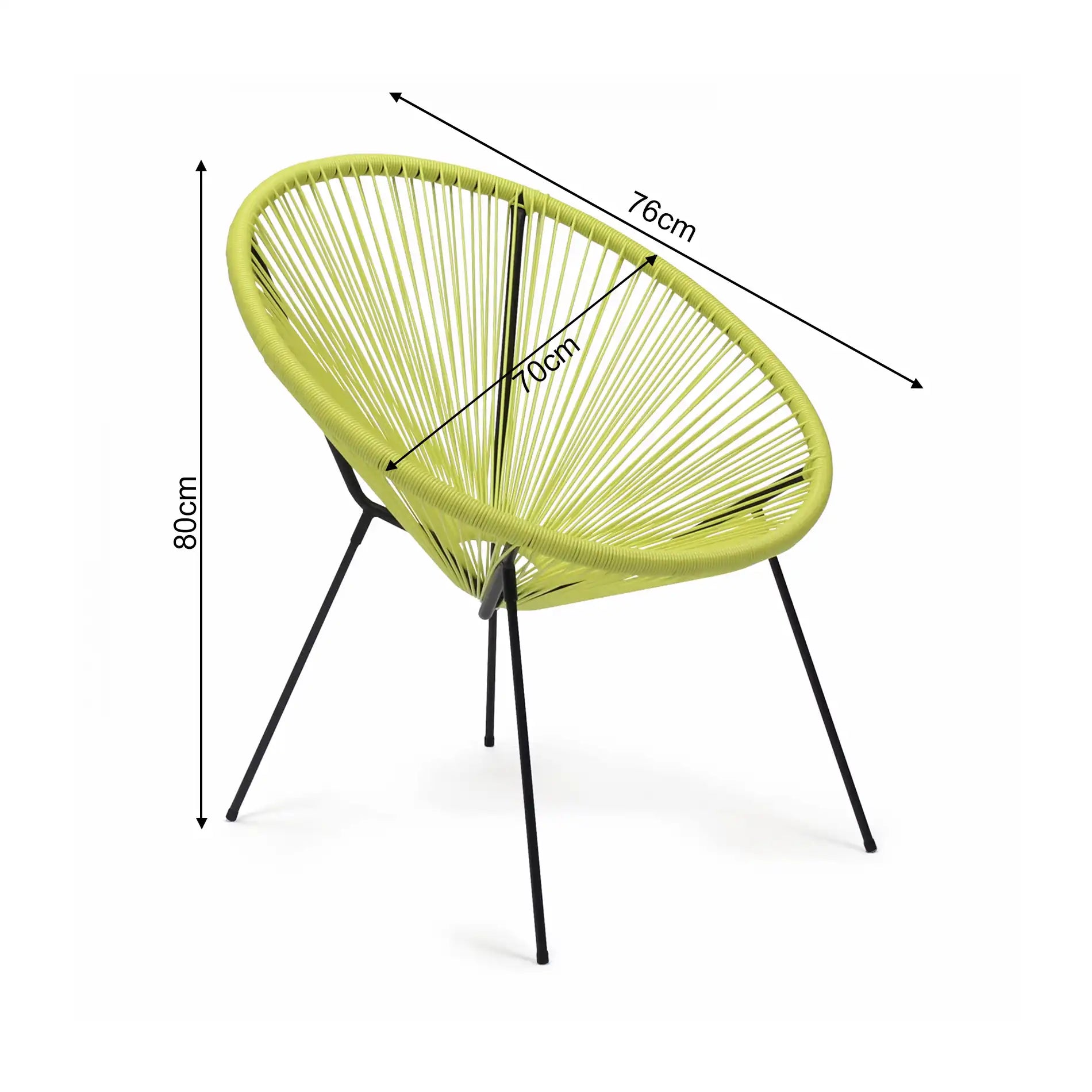 Nakhla - Sedia relax gialla per esterno o casa