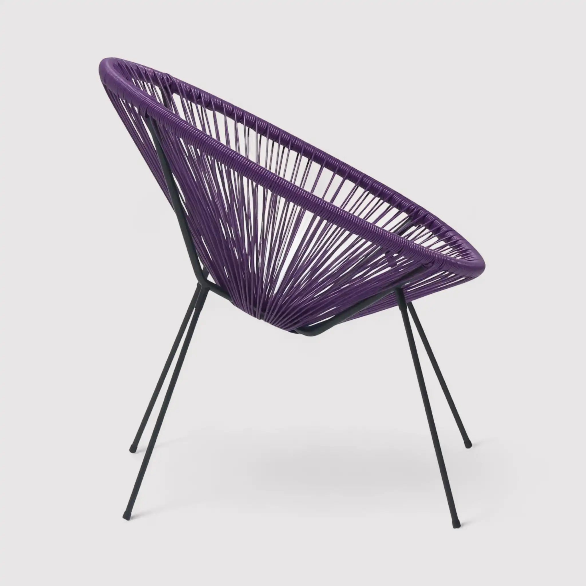 Papatya - Poltrona da esterno viola con seduta ovale