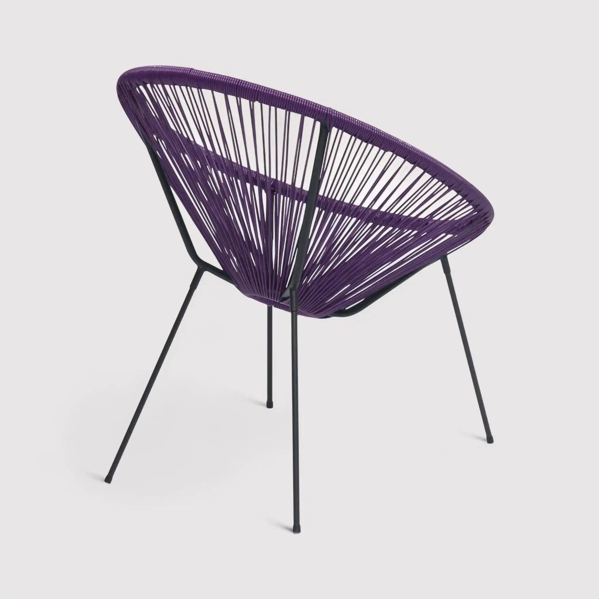 Papatya - Poltrona da esterno viola con seduta ovale