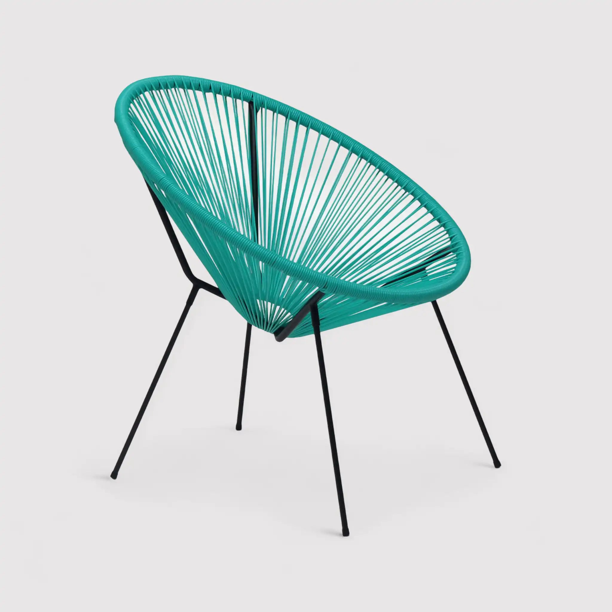 Trillium - Sedia con seduta ovale turchese per casa o giardino