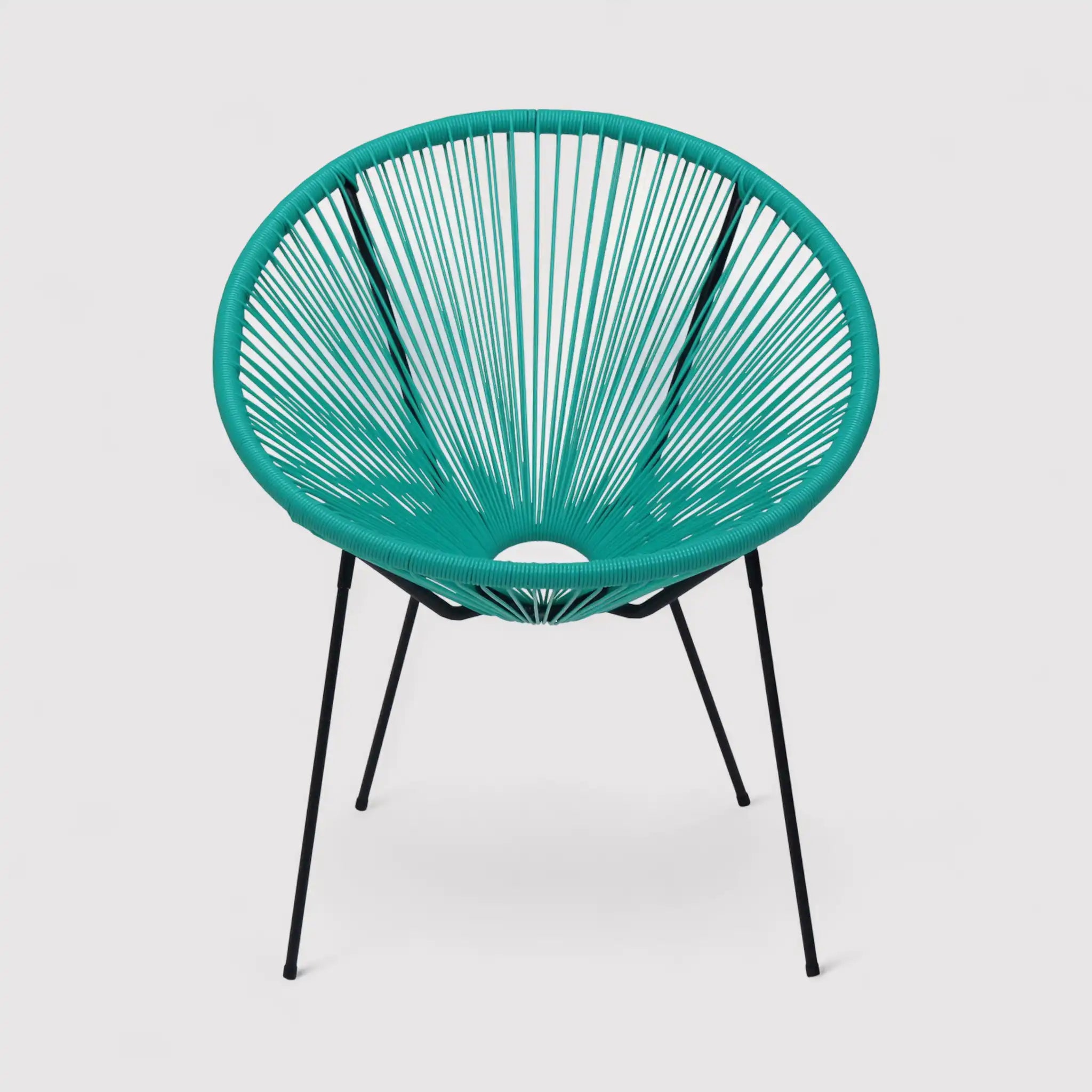 Trillium - Sedia con seduta ovale turchese per casa o giardino