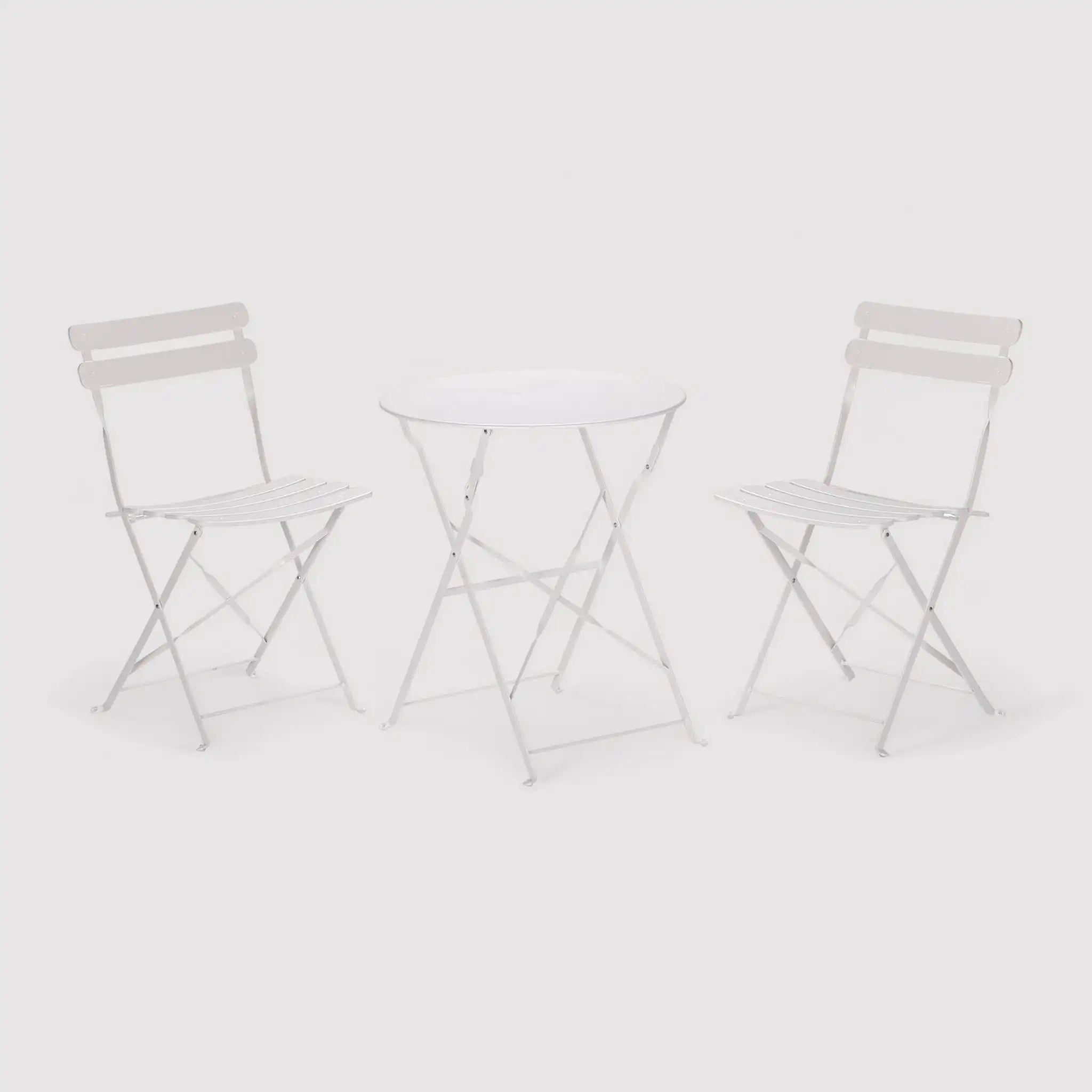 Berenj - Set bistrot bianco per balcone con tavolino e 2 sedie