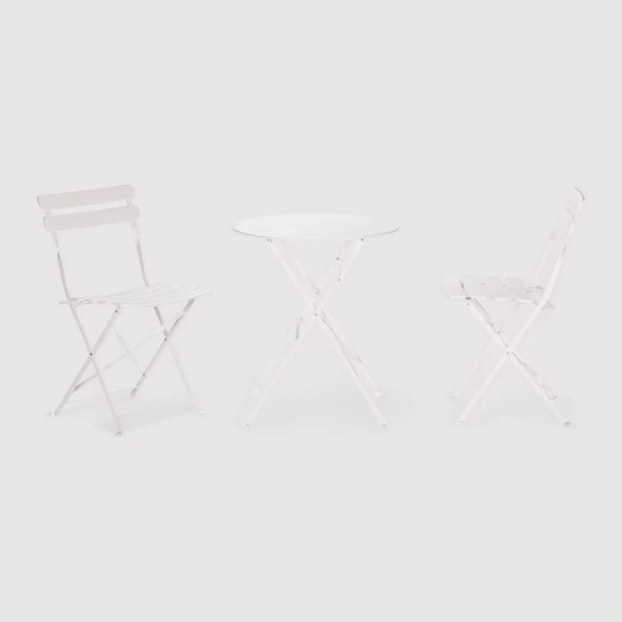 Berenj - Set bistrot bianco per balcone con tavolino e 2 sedie