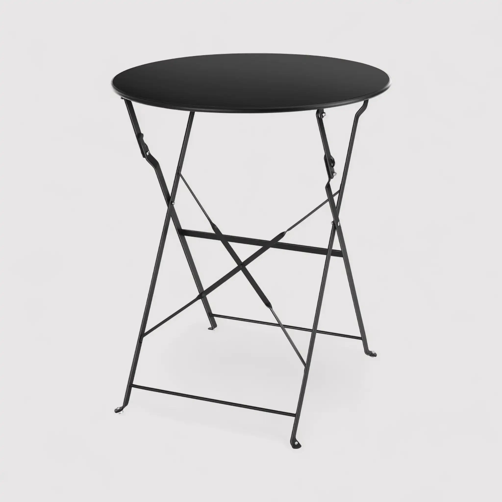 Pequi - Set tavolino e 2 sedie pieghevoli nere per balcone