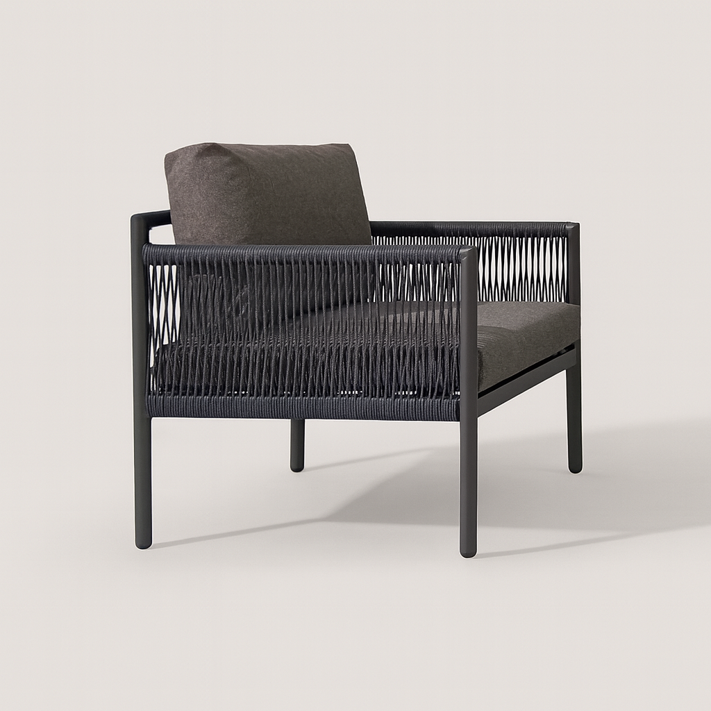 Felfel - Set mobili da giardino con 3 divani e un tavolino