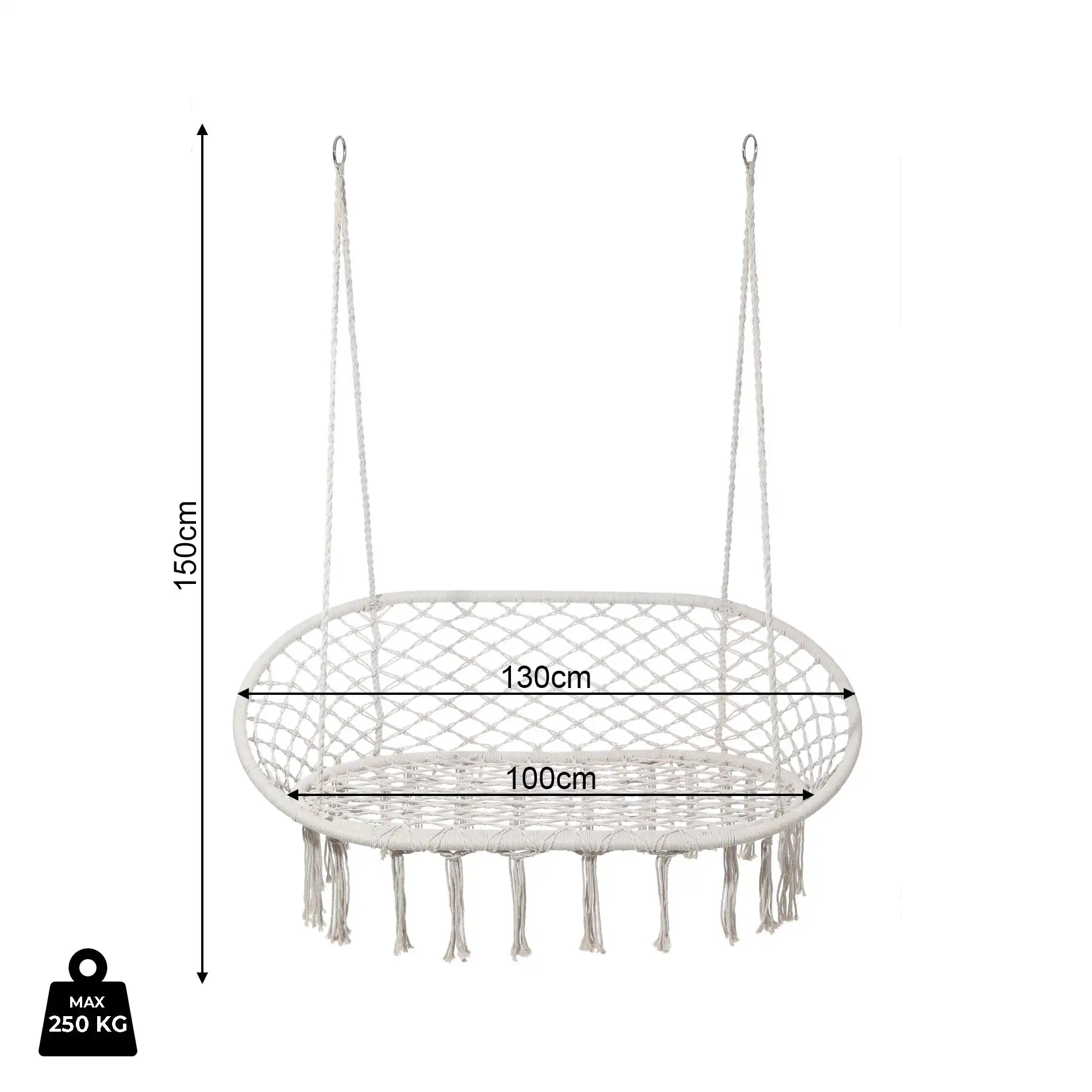 Gahat - Poltrona sospesa a 2 posti bianco crema