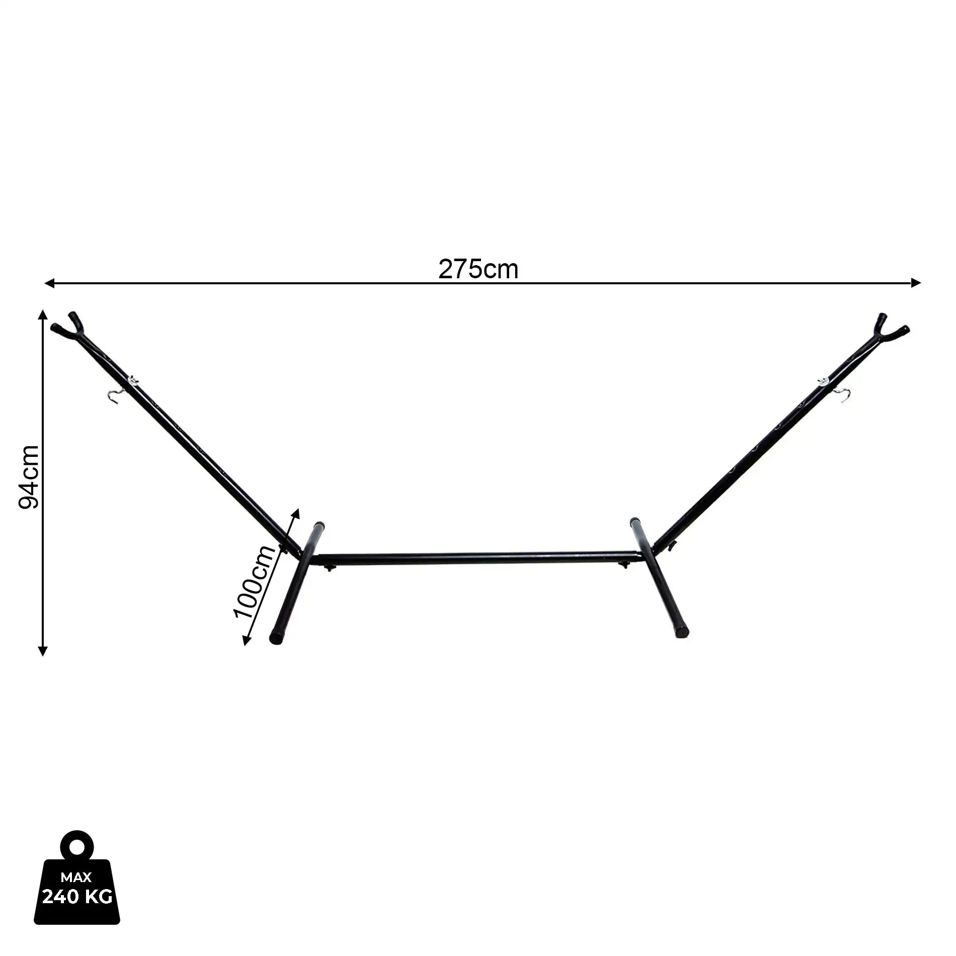 Cotyledo - Supporto per amaca da esterno in ferro L 275 cm