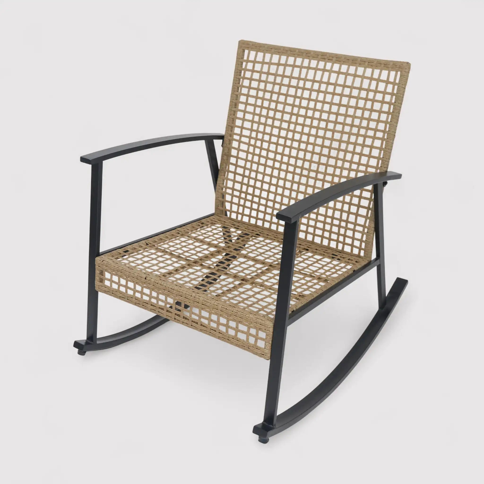 Niangon - Set 2 sedie a dondolo e tavolino da balcone o patio