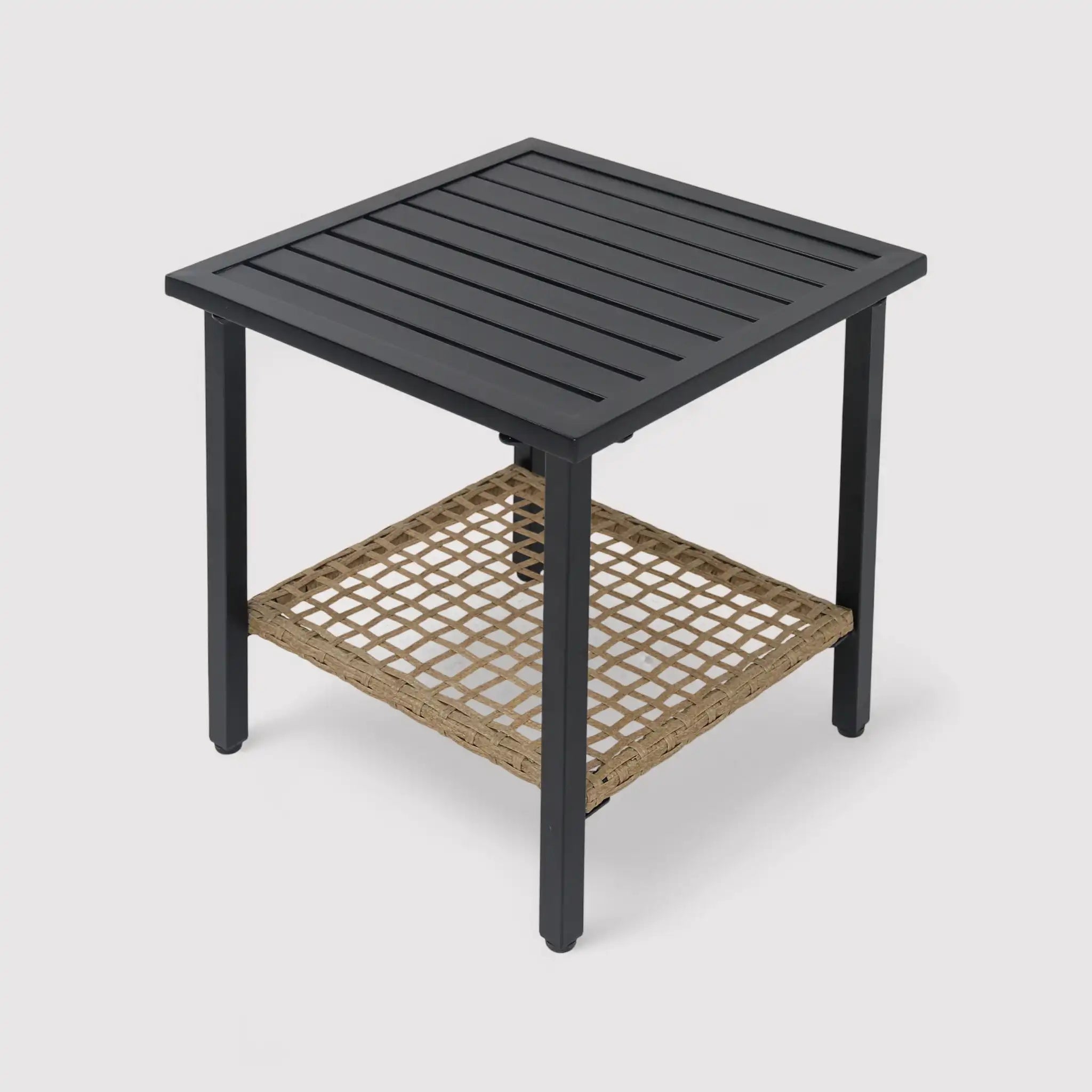 Niangon - Set 2 sedie a dondolo e tavolino da balcone o patio