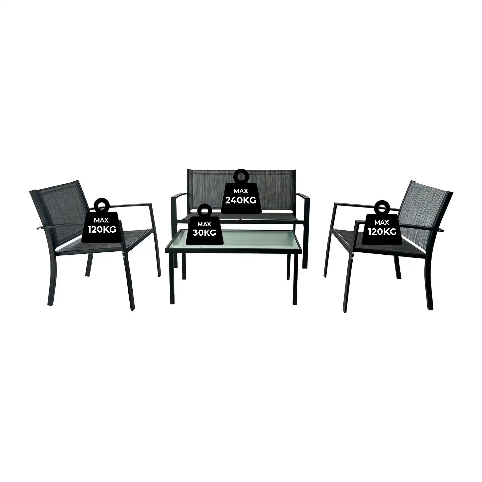 Achiote - Salotto da esterno moderno con tavolino e 4 sedute