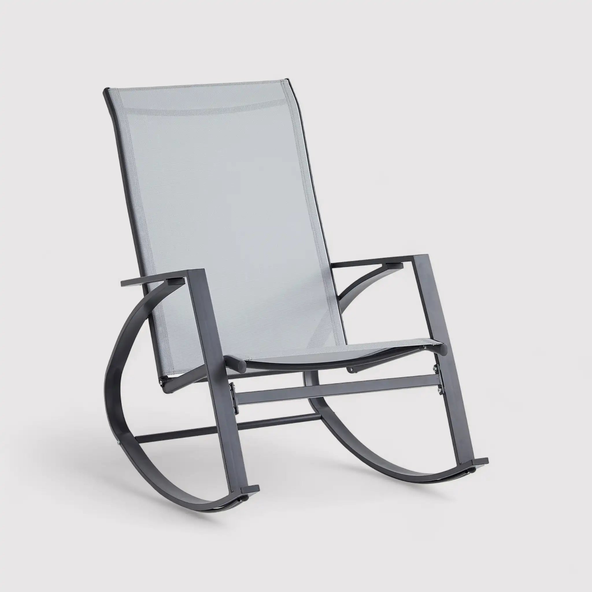 Sadafuly - Poltrona a dondolo grigio moderna per casa o esterno