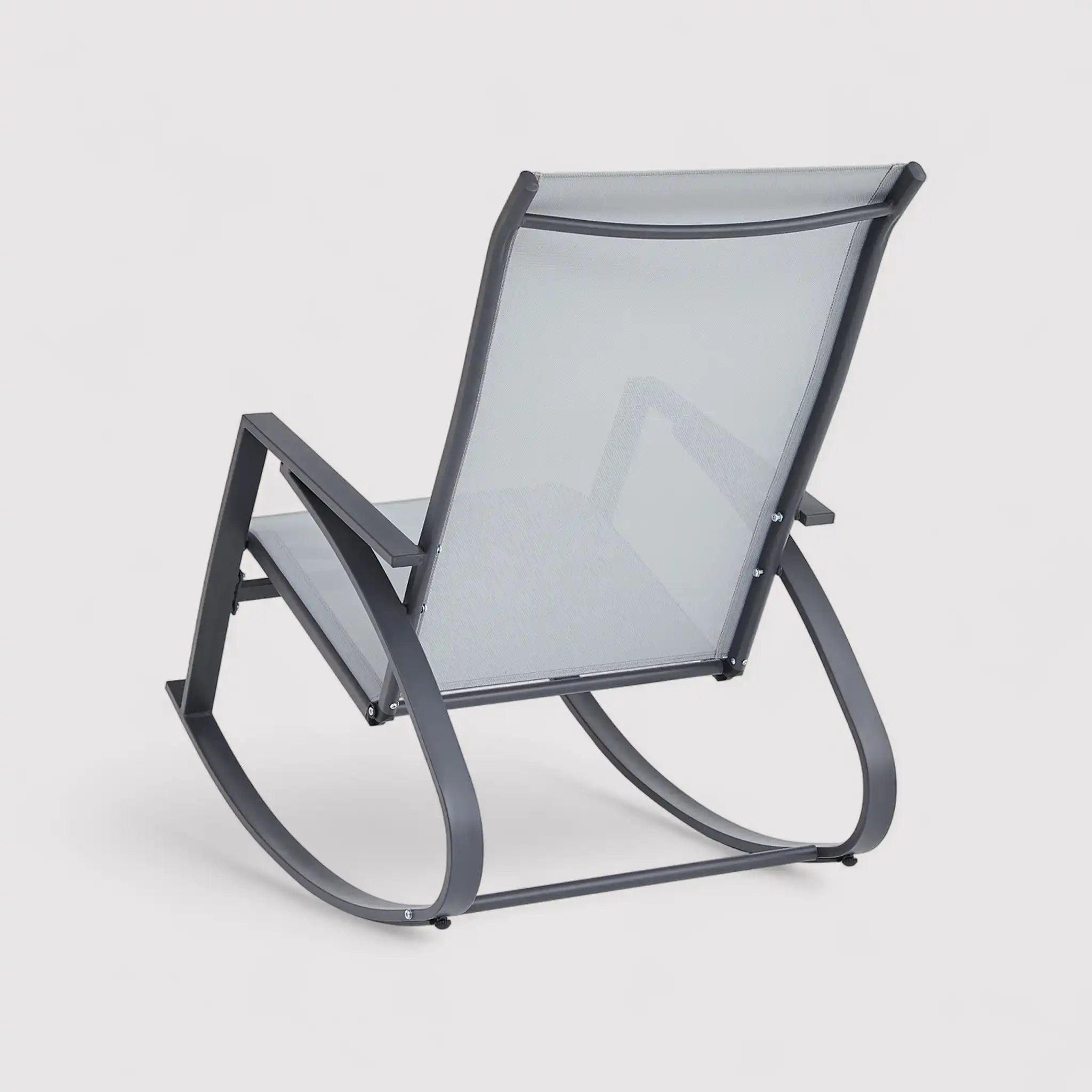 Sadafuly - Poltrona a dondolo grigio moderna per casa o esterno