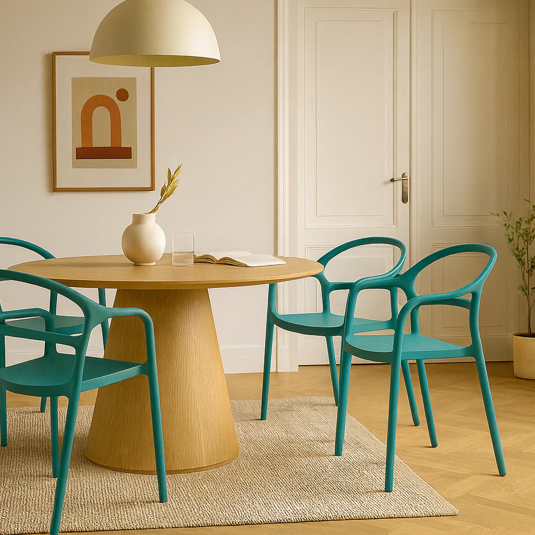 Aeonio - Sedia da giardino o da interno blu petrolio