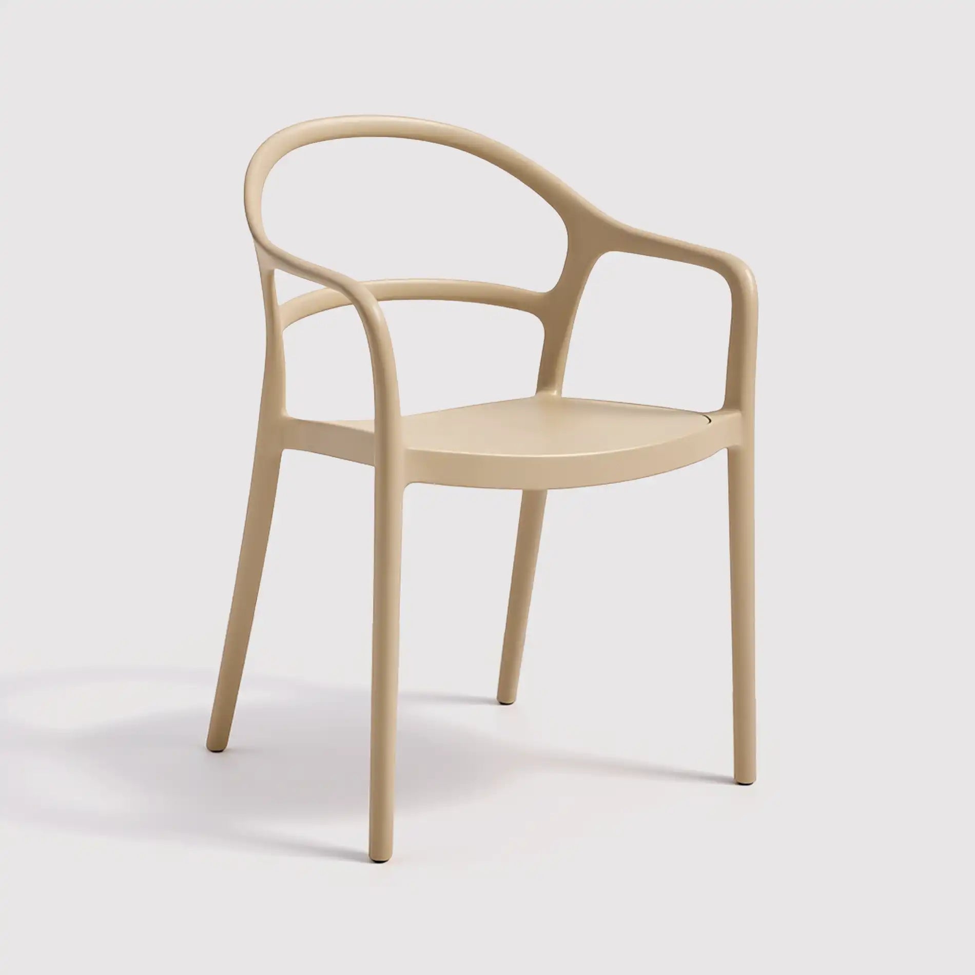 Grewia - Sedia moderna color tortora per esterno o casa