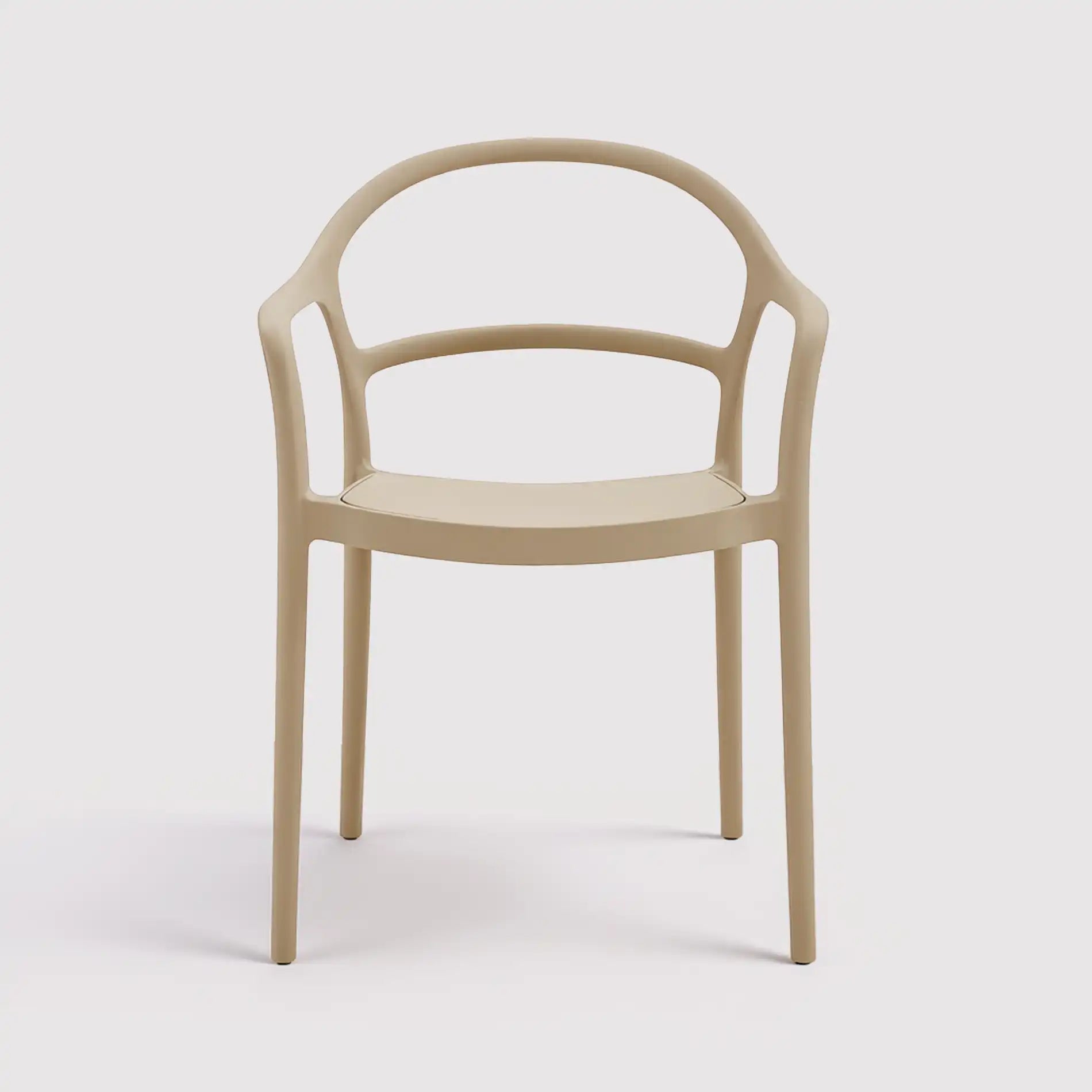 Grewia - Sedia moderna color tortora per esterno o casa