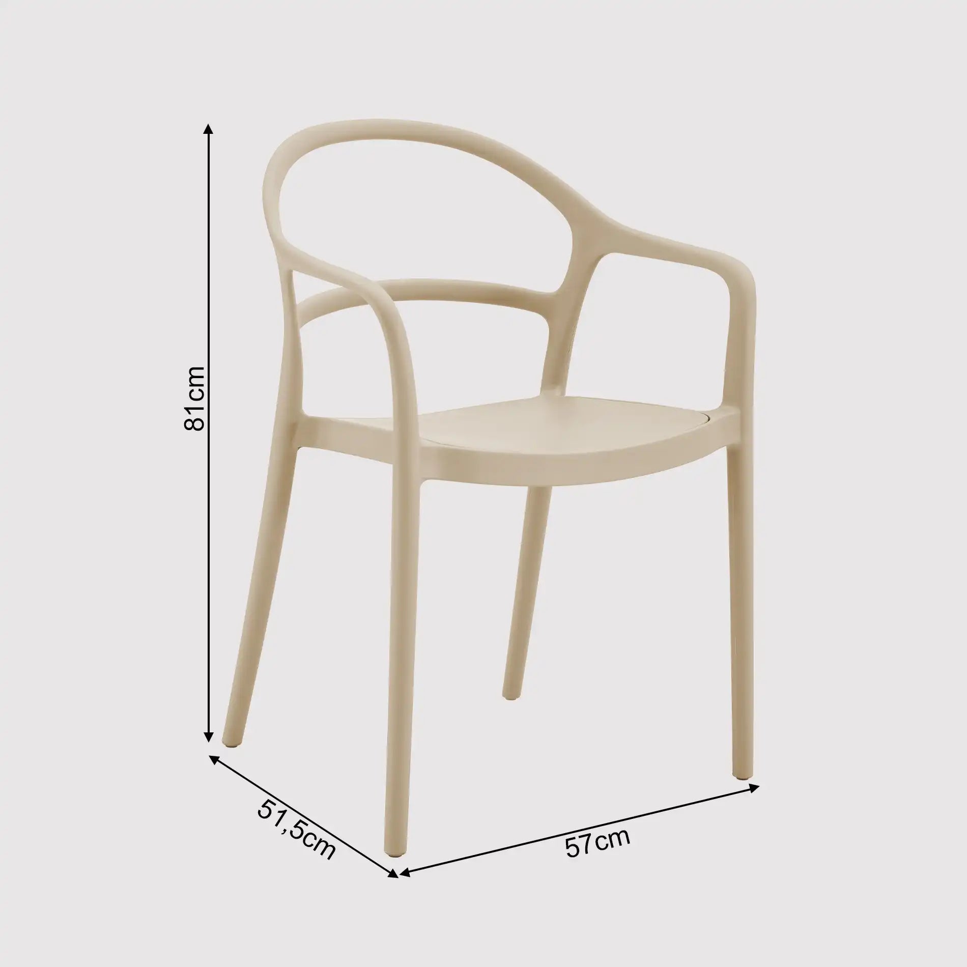 Grewia - Sedia moderna color tortora per esterno o casa