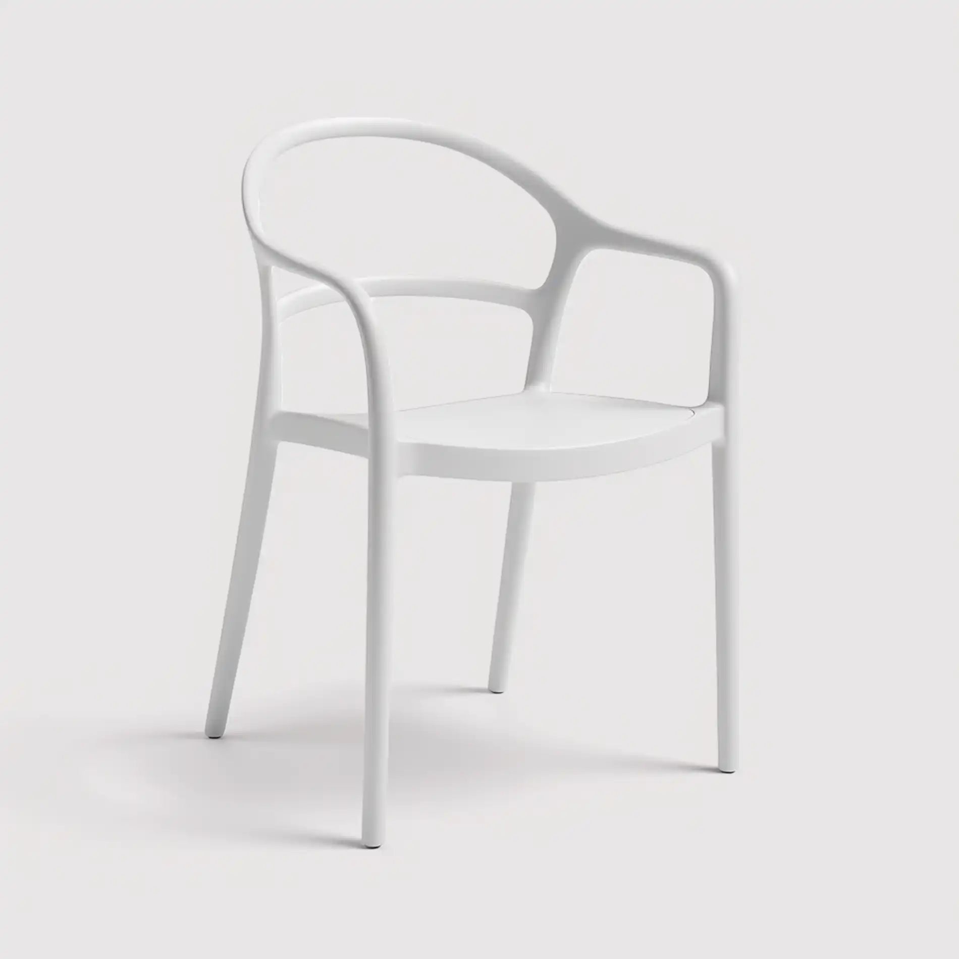 Kersie - Sedia bianca salvaspazio per giardino o casa