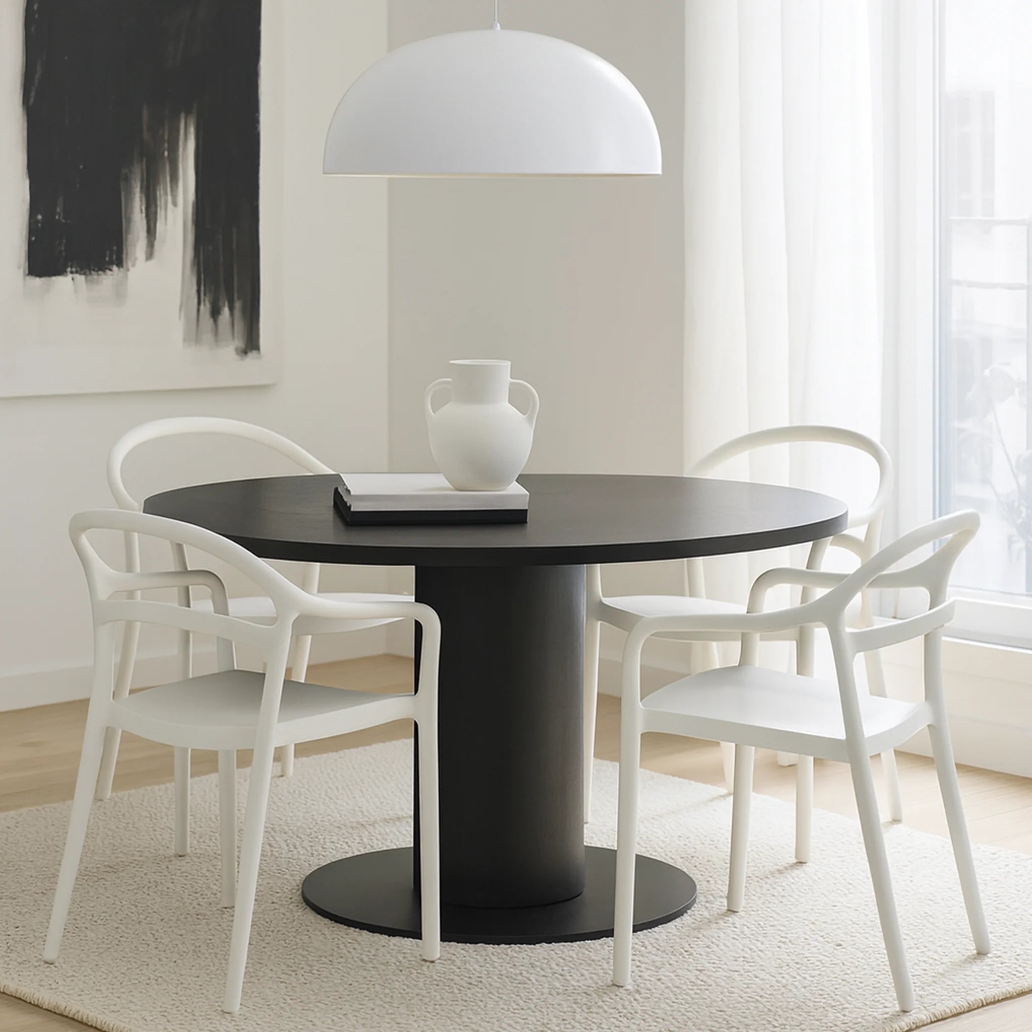 Kersie - Sedia bianca salvaspazio per giardino o casa