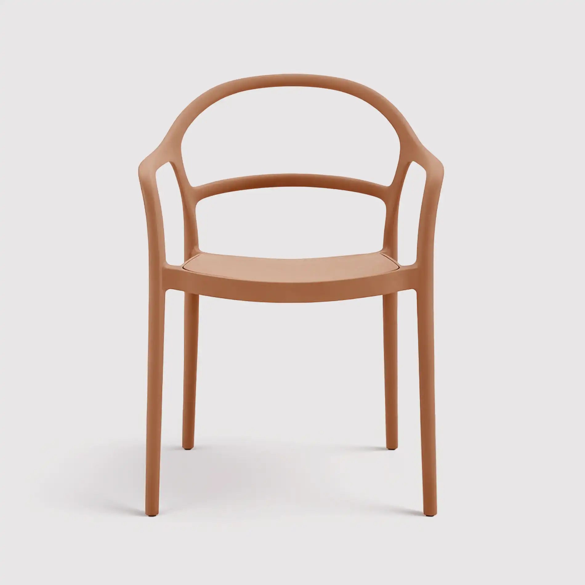 Masoor - Sedia arancione terracotta impilabili con schienale aperto