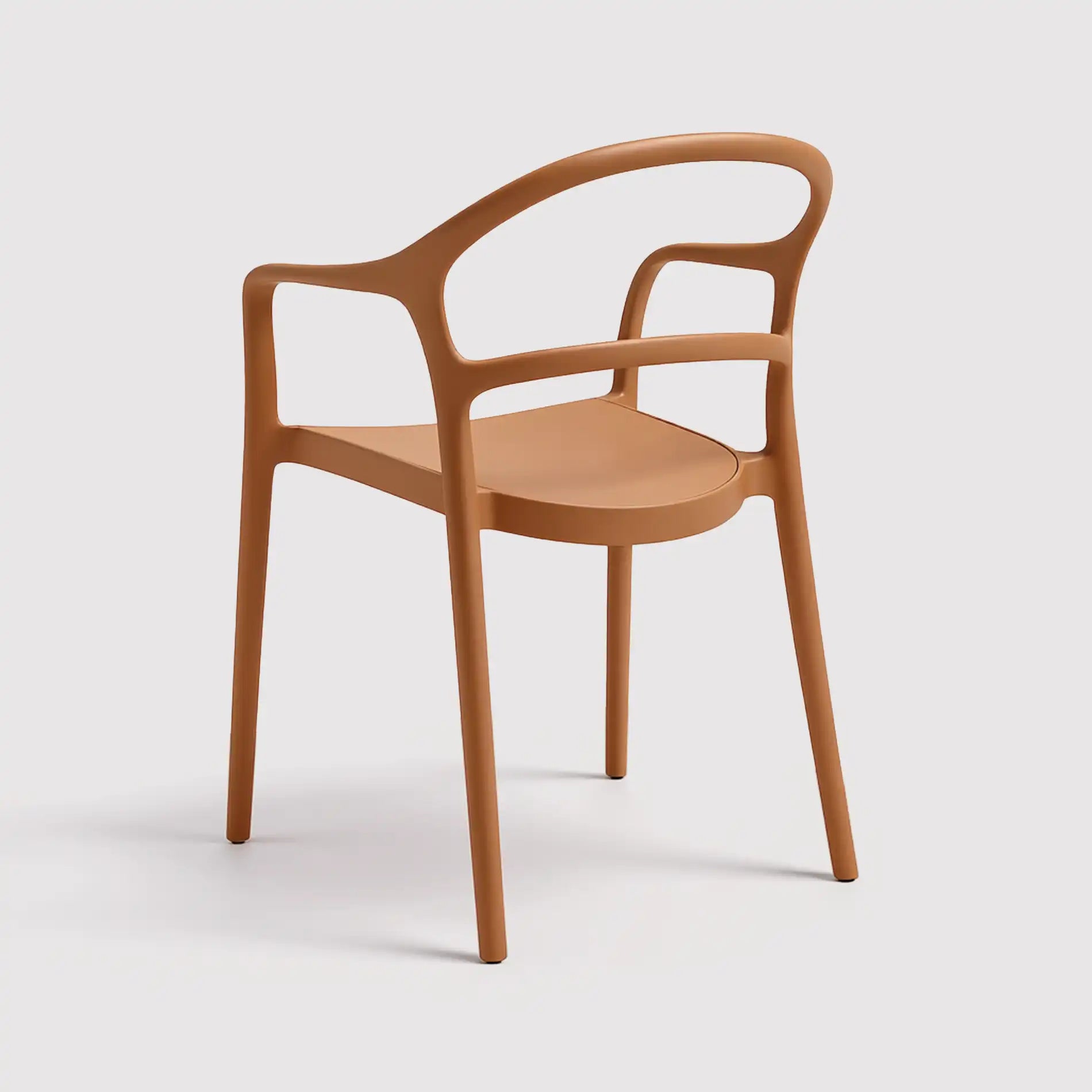 Masoor - Sedia arancione terracotta impilabili con schienale aperto