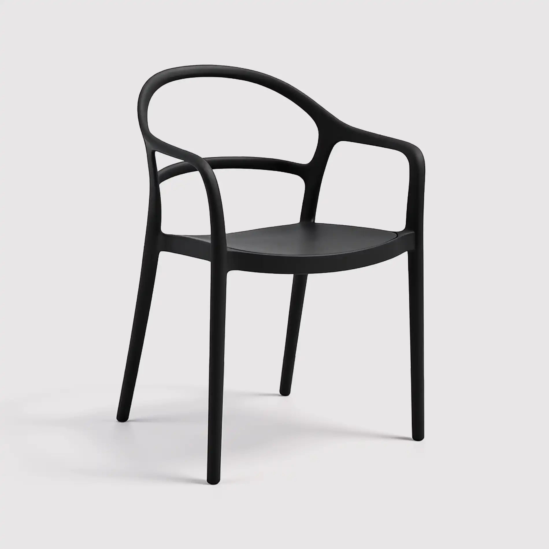 Baloot - Sedia impilabile nera per casa moderna o giardino