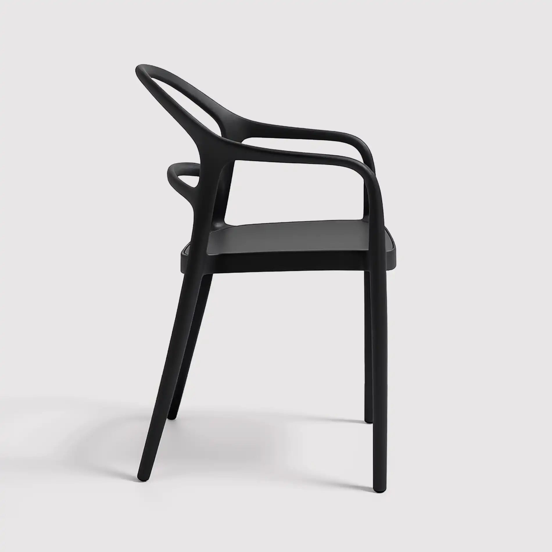 Baloot - Sedia impilabile nera per casa moderna o giardino