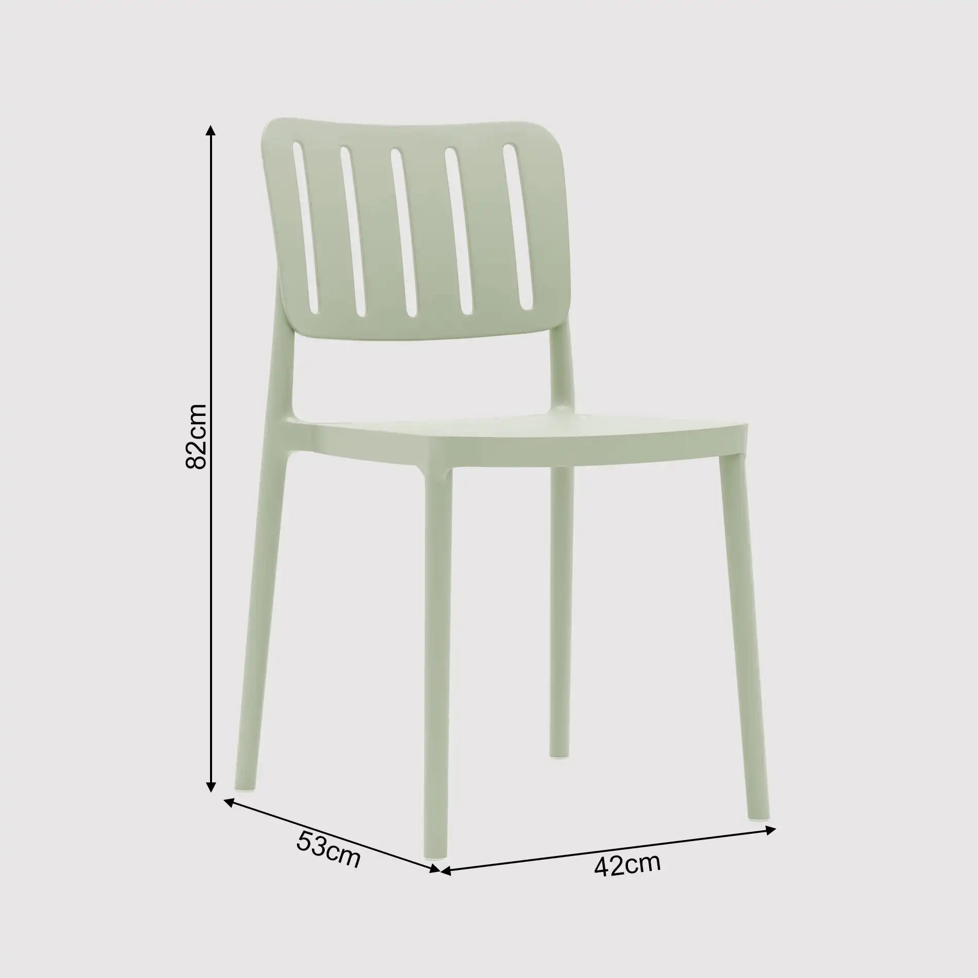 Tinfas - Sedia impilabile verde chiaro per giardino o interno