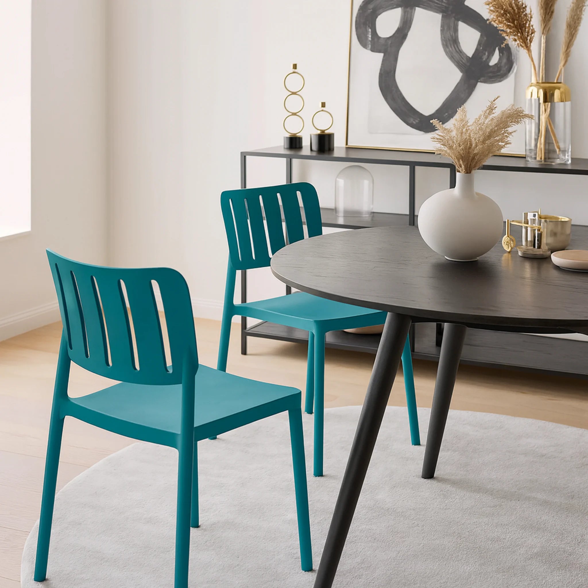 Alawe - Sedia per balcone o giardino color blu petrolio