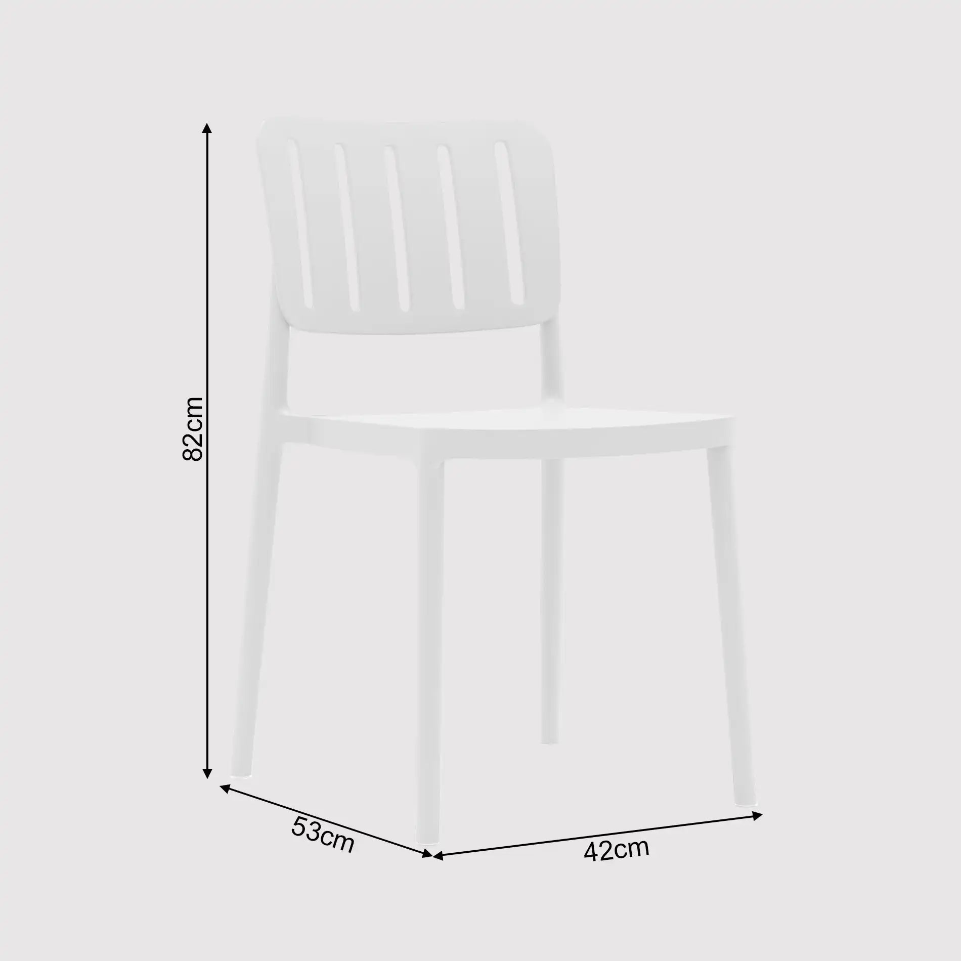 Bajra - Sedia impilabile bianca in stile moderno