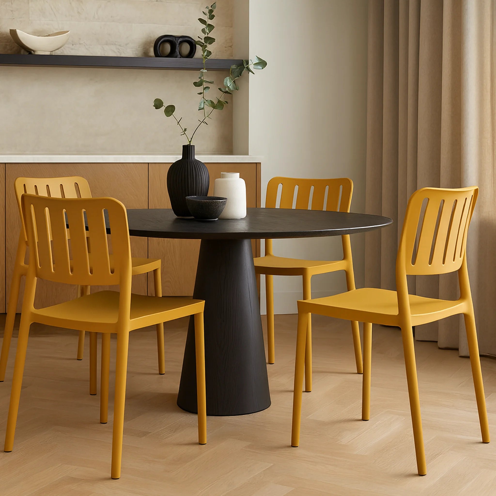 Calatea - Sedia da esterno o per interno giallo senape