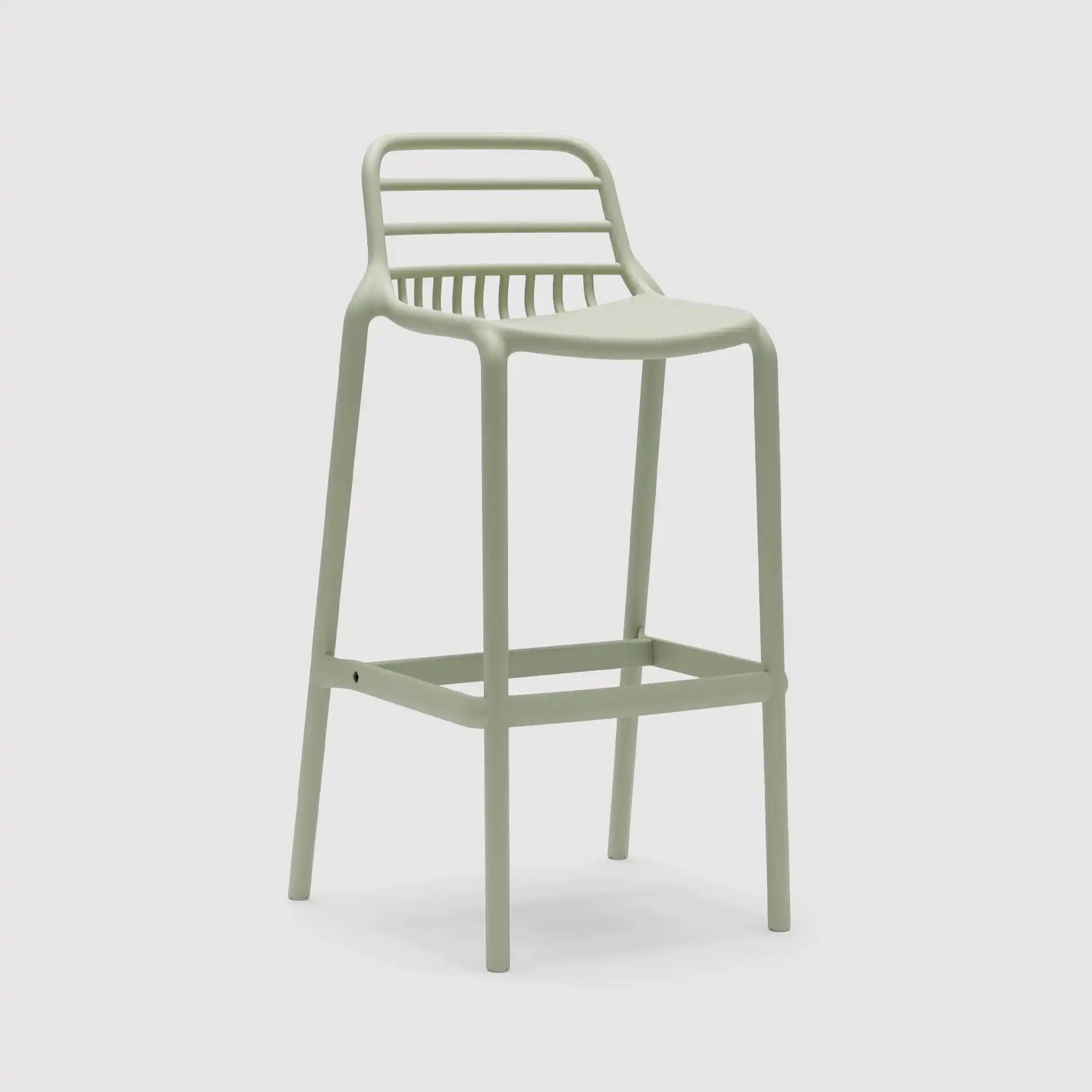 Hindiba - Set 2 sgabelli alti verde chiaro per bar o esterno