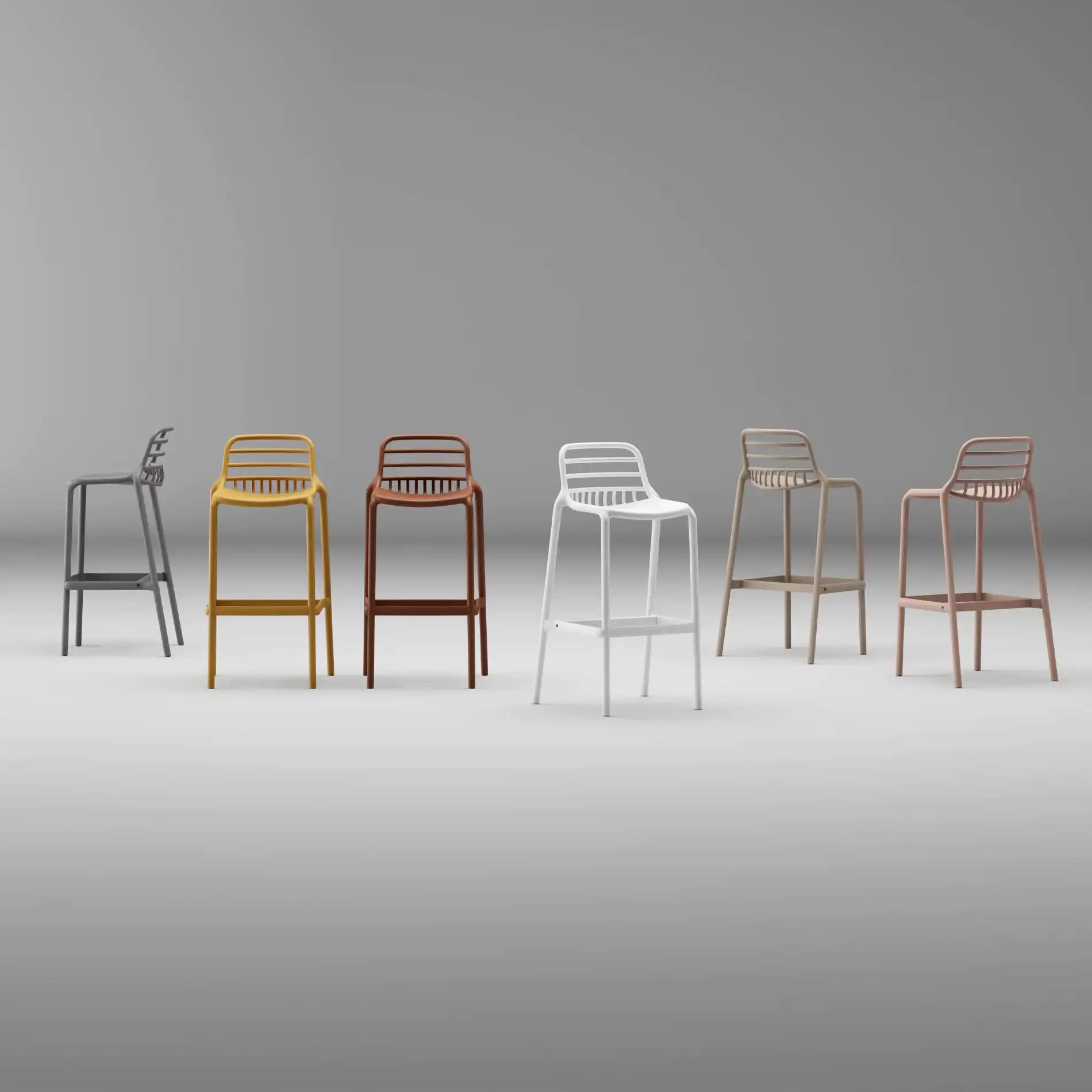 Hindiba - Set 2 sgabelli alti verde chiaro per bar o esterno