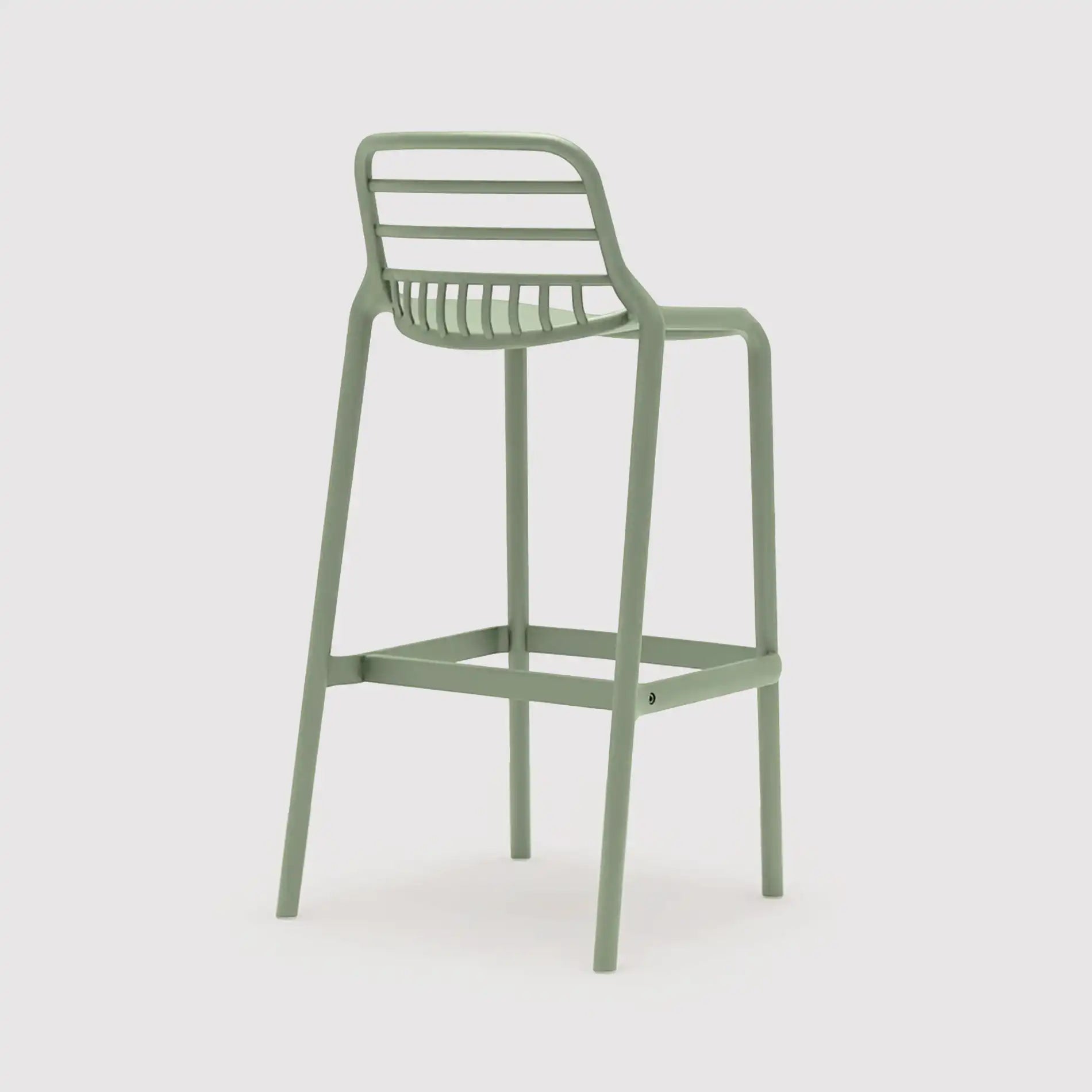 Hindiba - Set 2 sgabelli alti verde chiaro per bar o esterno