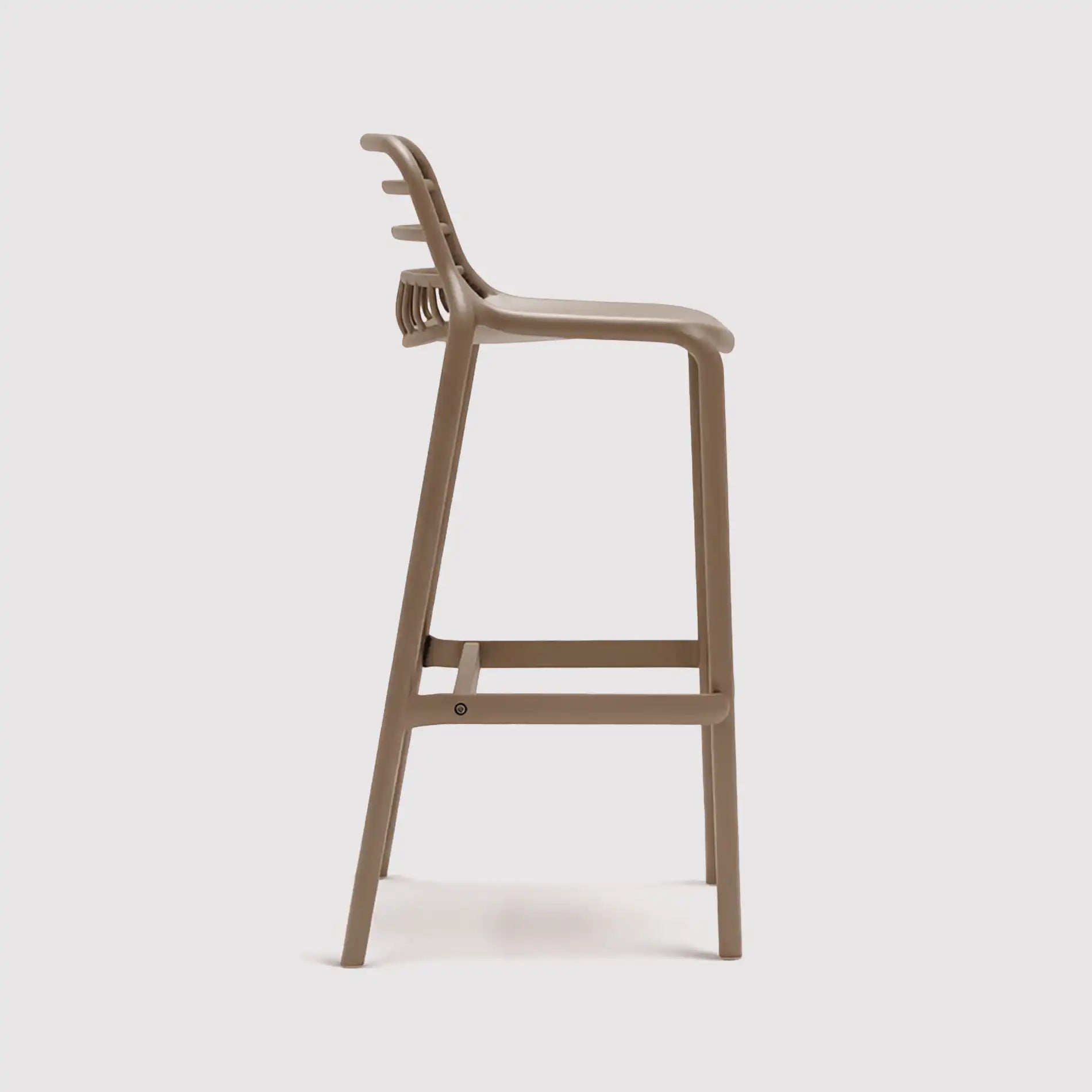 Pteris - Pair of taupe bar stools for home or outdoor use