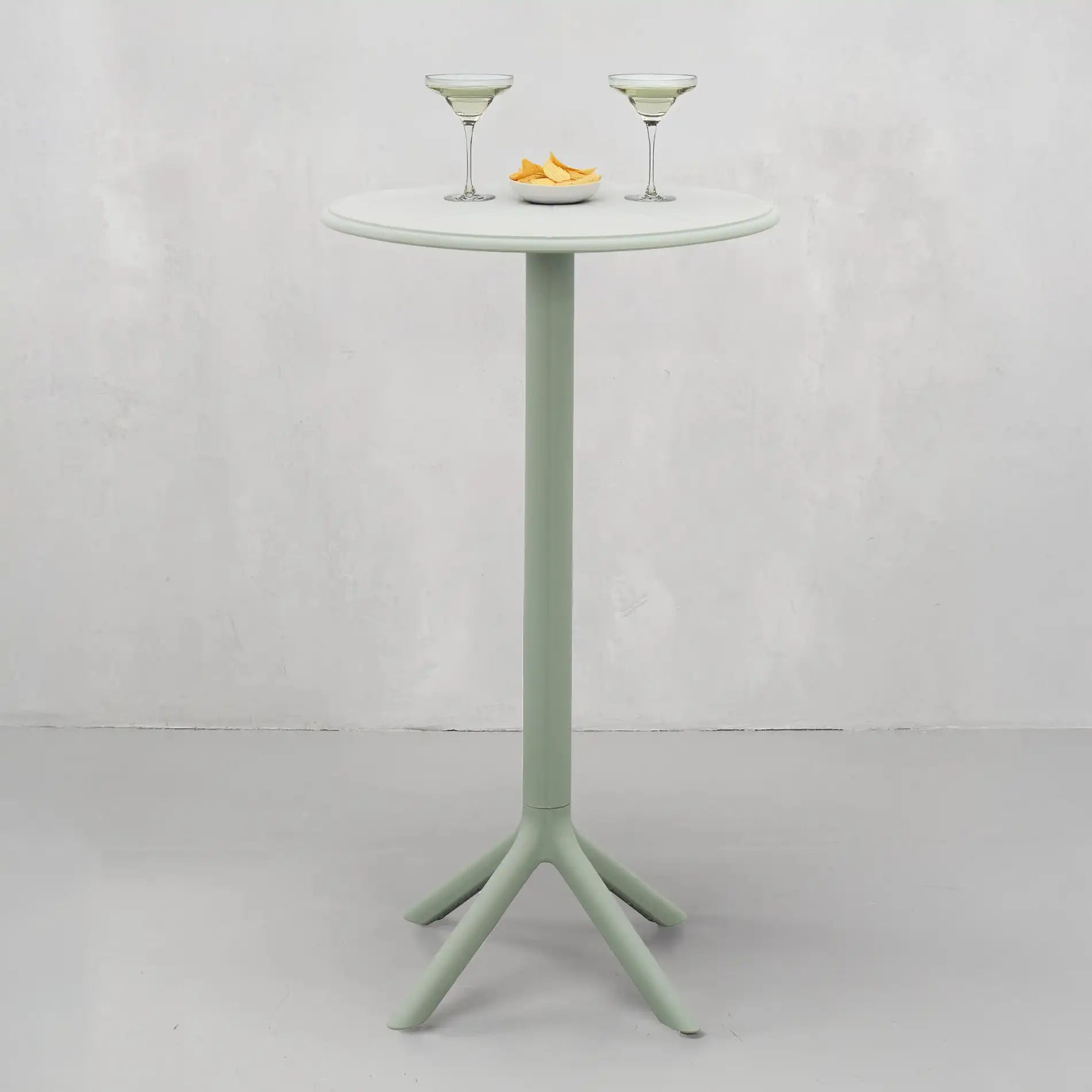 Eliora - Tavolino alto da bar verde chiaro per esterno o interno