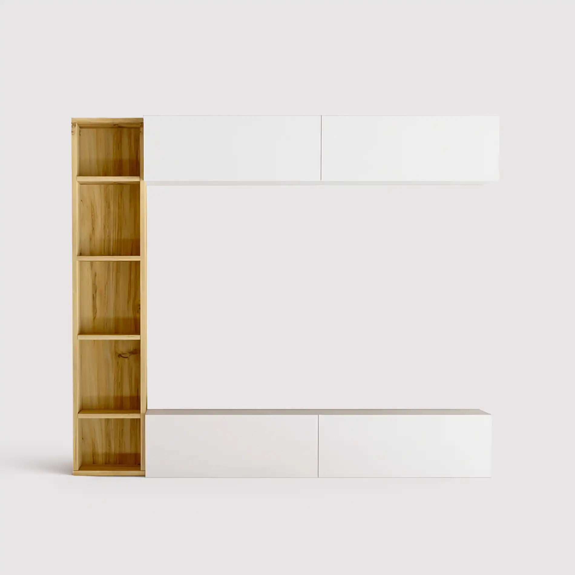 Hilba - Pared modular con 3 piezas para sala de estar moderna