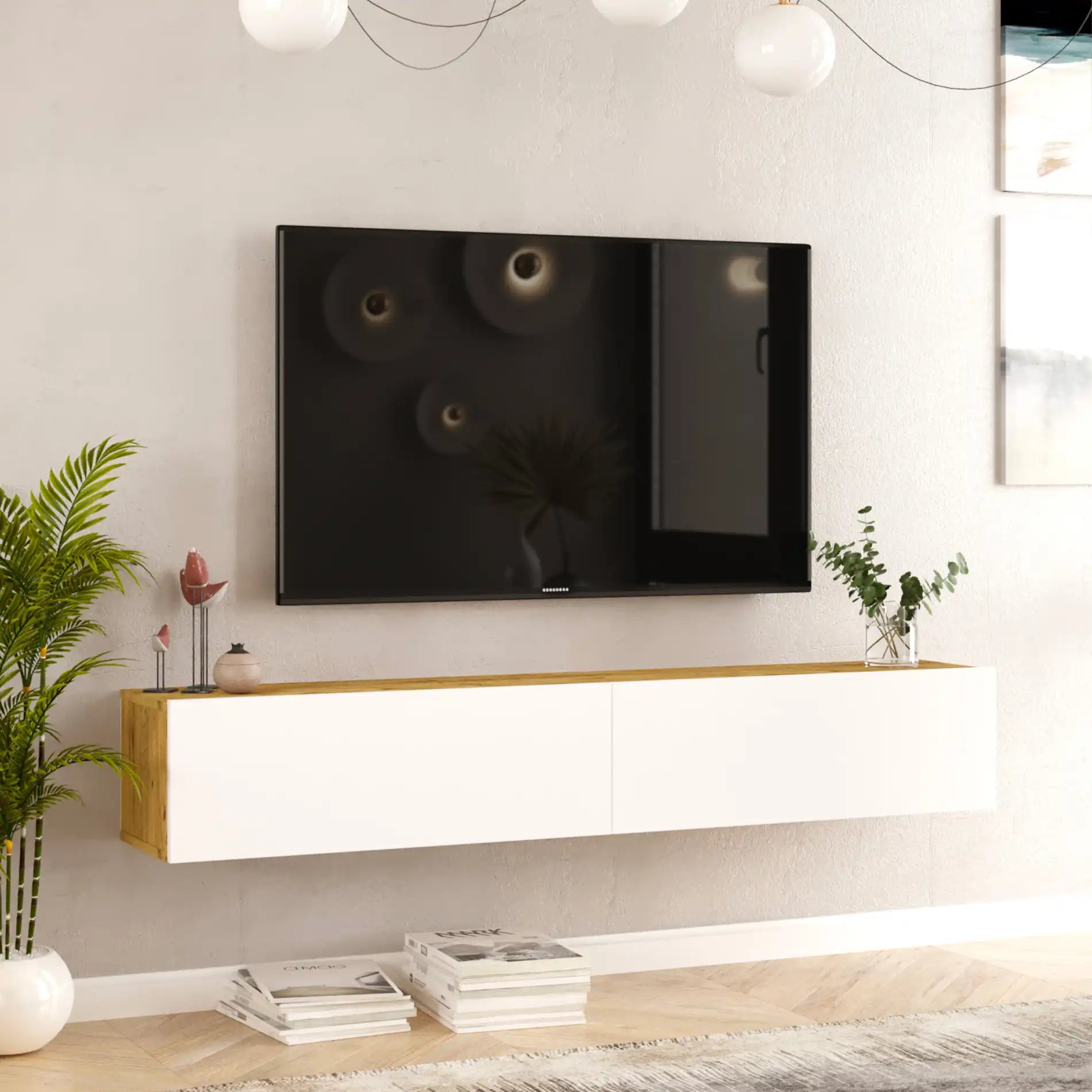 Jatara - Mobile TV sospeso in stile moderno con 2 ante