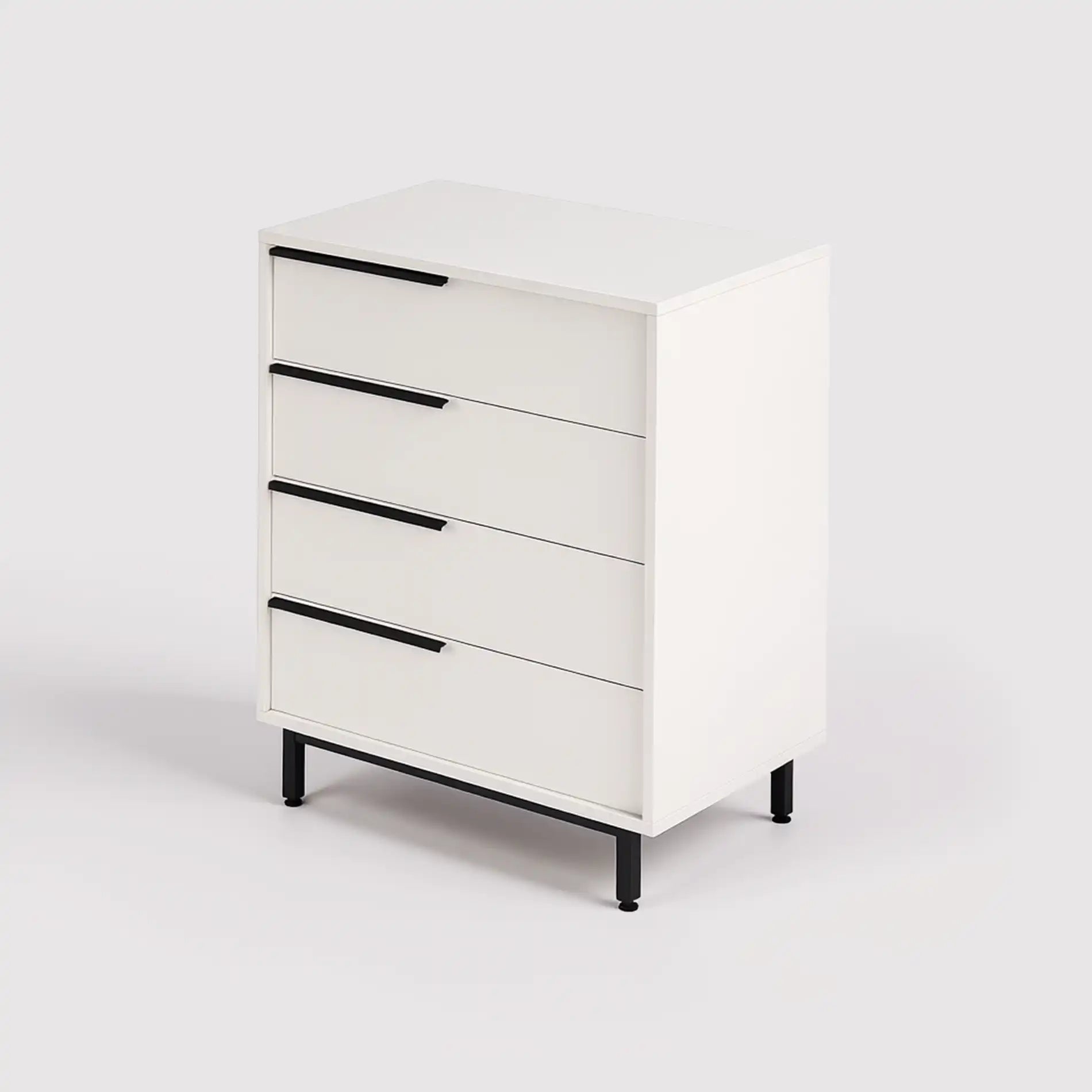 Vahona - Cassettiera bianca moderna con 4 cassetti