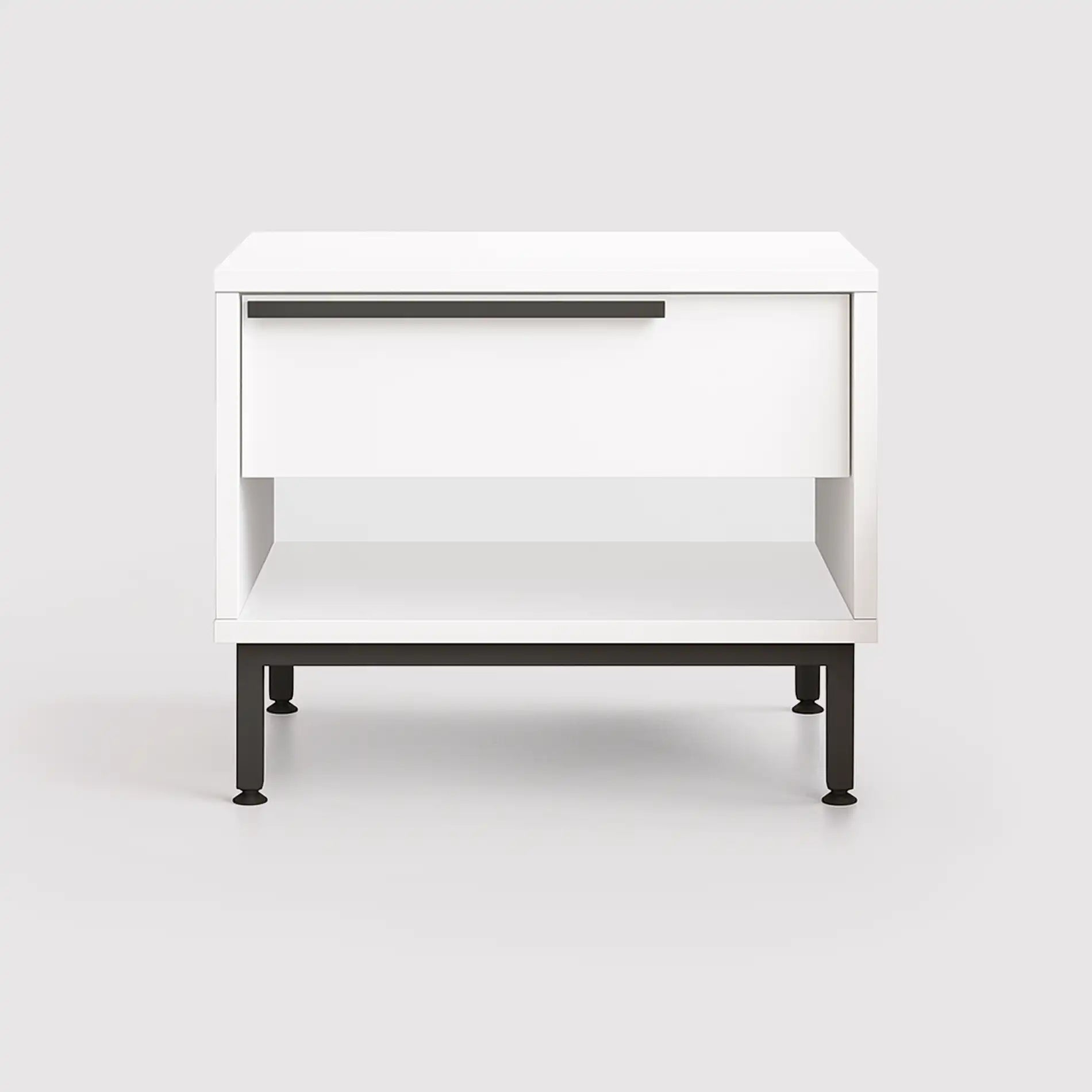 Sabbar - Comodino bianco moderno con 1 cassetto