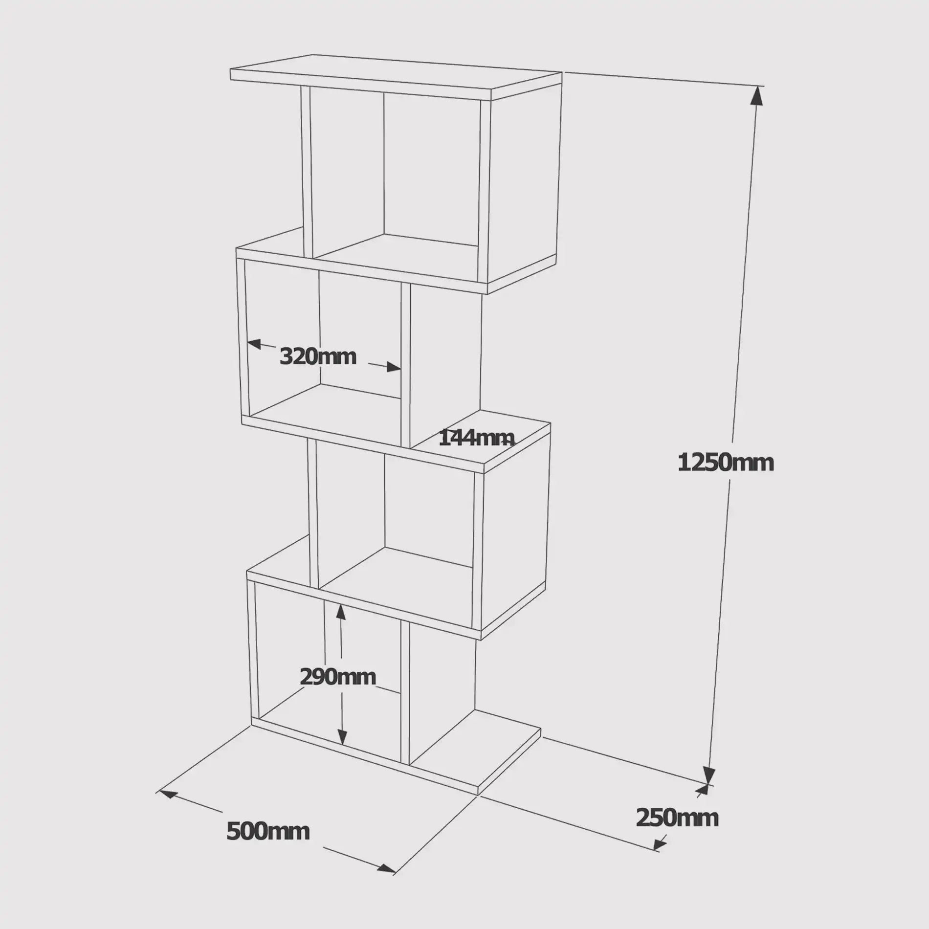 Balay - Libreria bianca da parete moderna con 4 vani