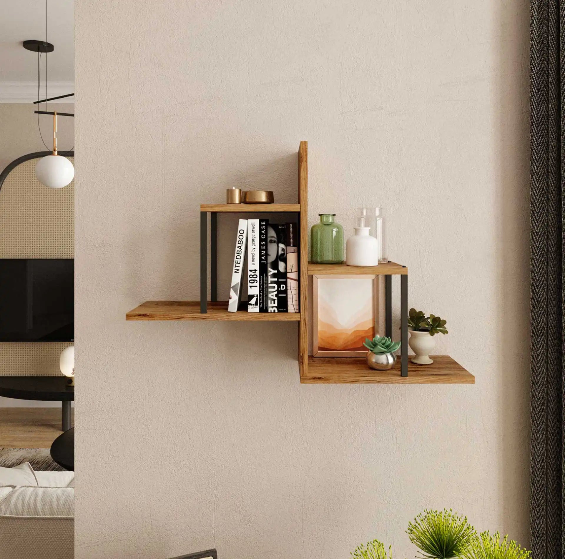 Tamre - Scaffale da parete moderno per libri e soprammobili