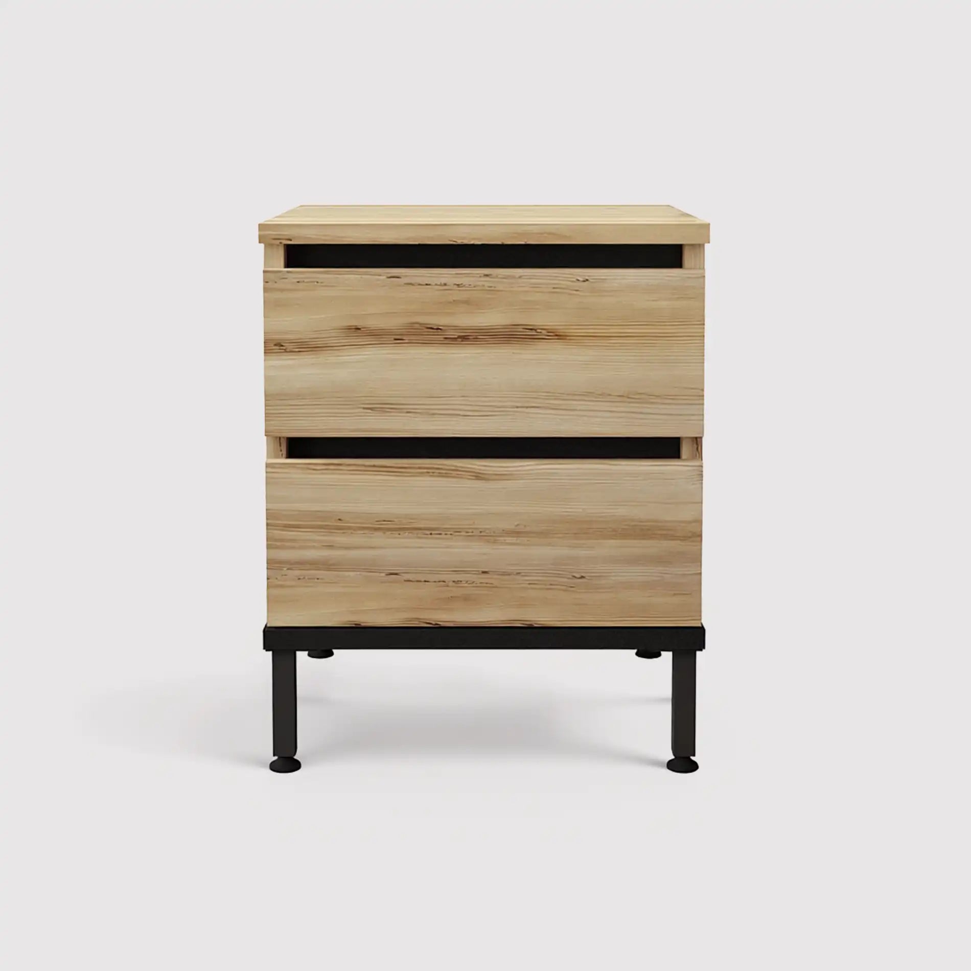 Zatar - Comodino con 2 cassetti color rovere chiaro