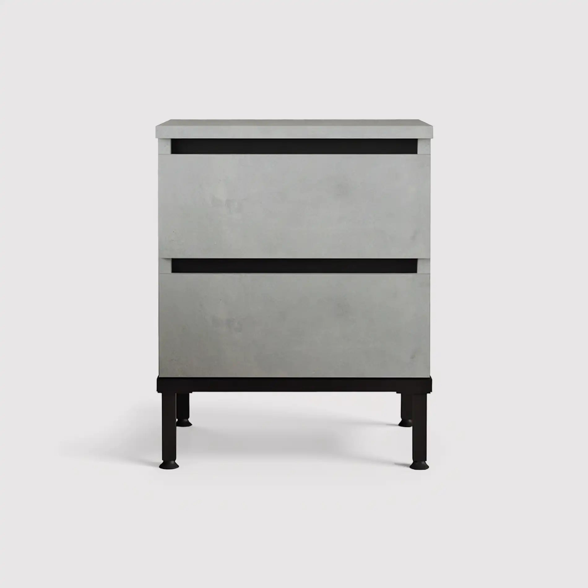 Sankaran - Comodino con 2 cassetti color grigio pietra