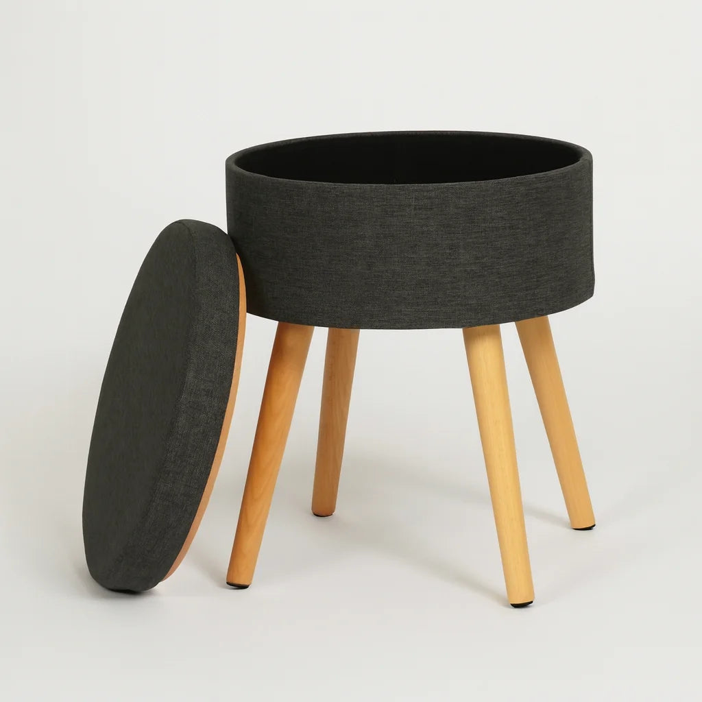 Zahara - Dark Grey Storage Stool Modern Style