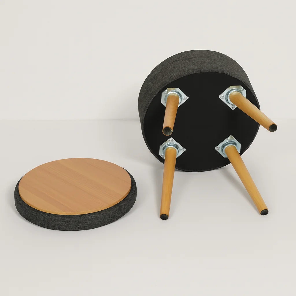 Zahara - Dark Grey Storage Stool Modern Style