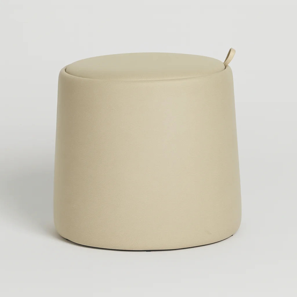 Gardenia - Pouf sgabello contenitore beige moderno