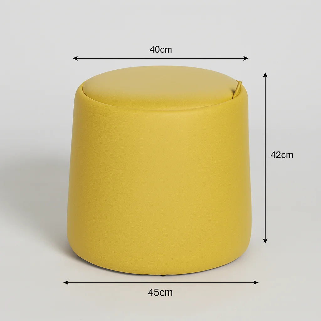Cassiope – Puff con Almacenaje en PU Amarillo con Estructura de Madera MDF