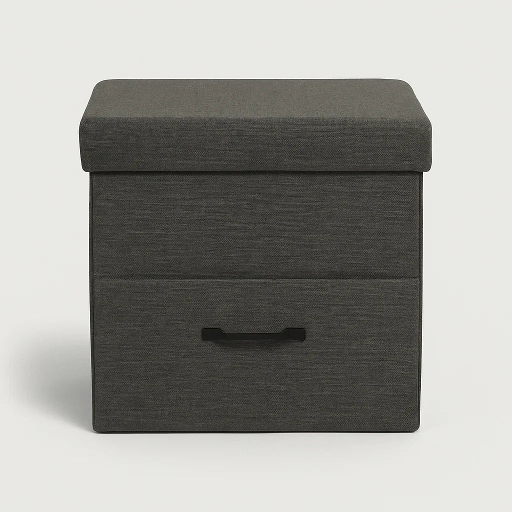 Alocasia - Pouf contenitore grigio scuro stile moderno