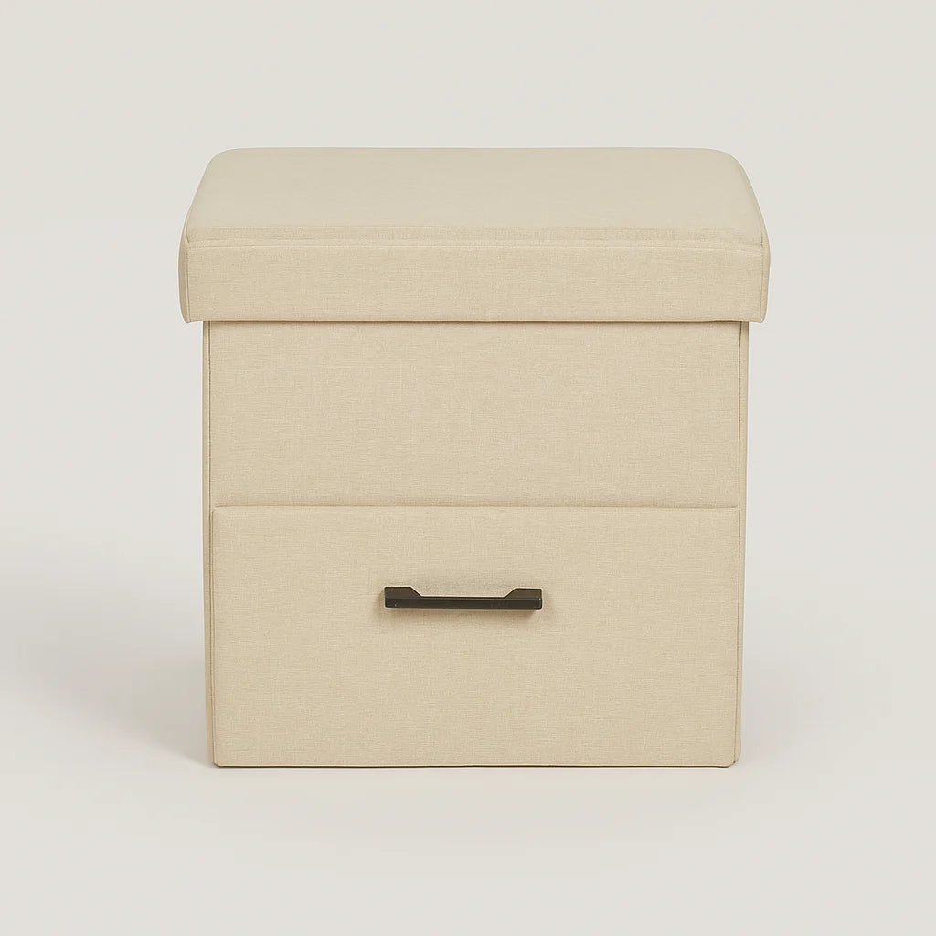 Strelitzia - Pouf contenitore colore beige moderno